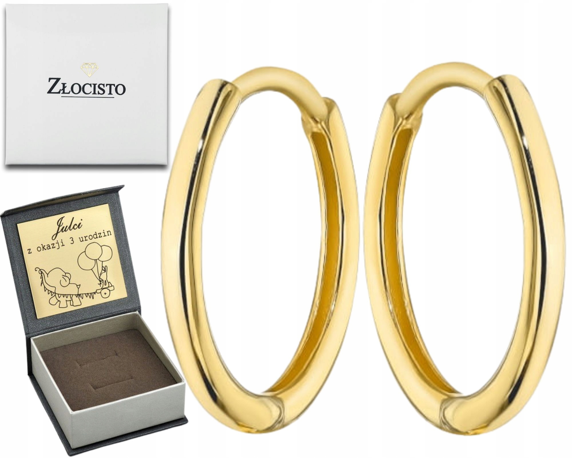 Zlaté Náušnice Malé kroužky na Kreolu Jemné 585 Zlato Na Dárek Gravírování