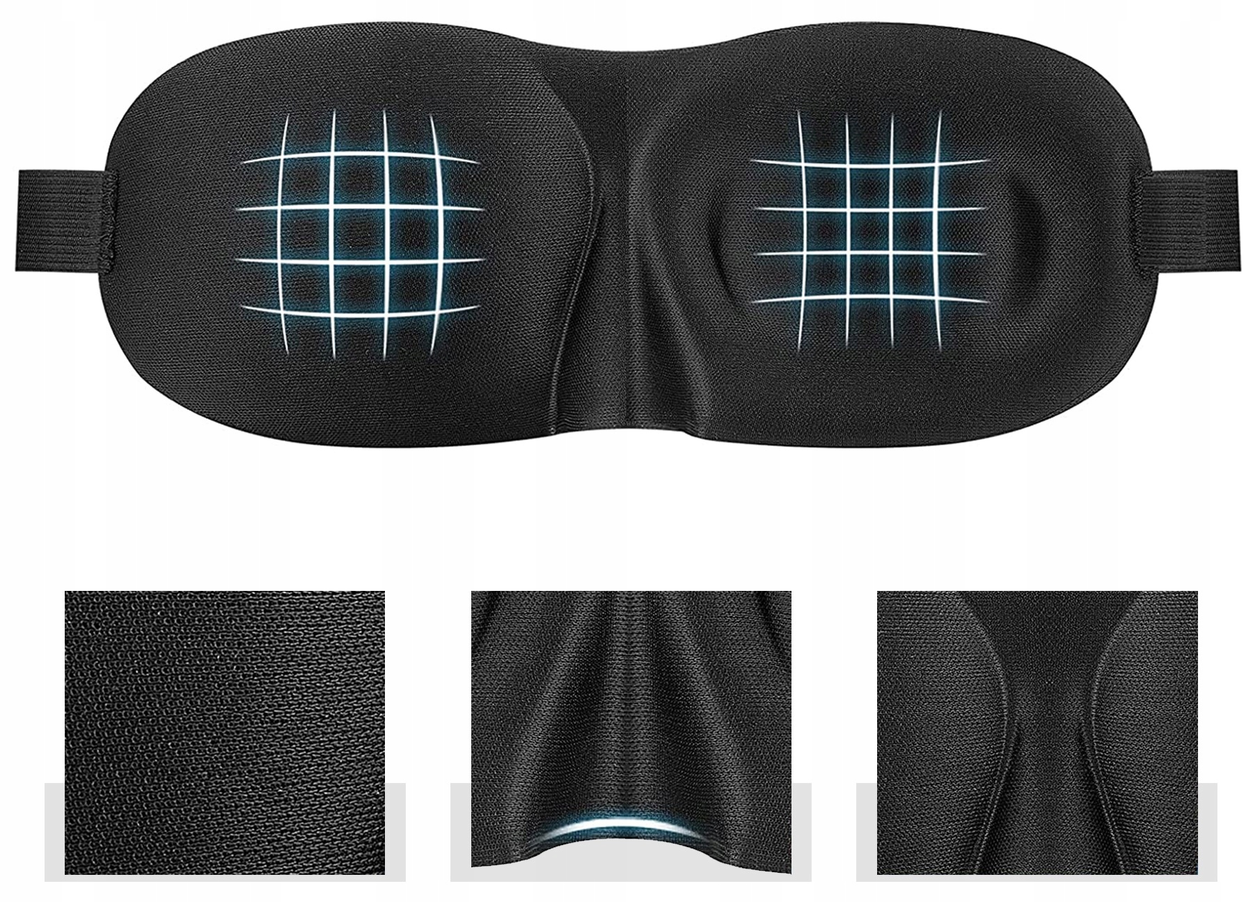 Maska Na Oczy Do Spania 3D Opaska Na Lepszy Sen Model WAYA SLEEP MASK 3D COMFORT BLUE EYE MASK