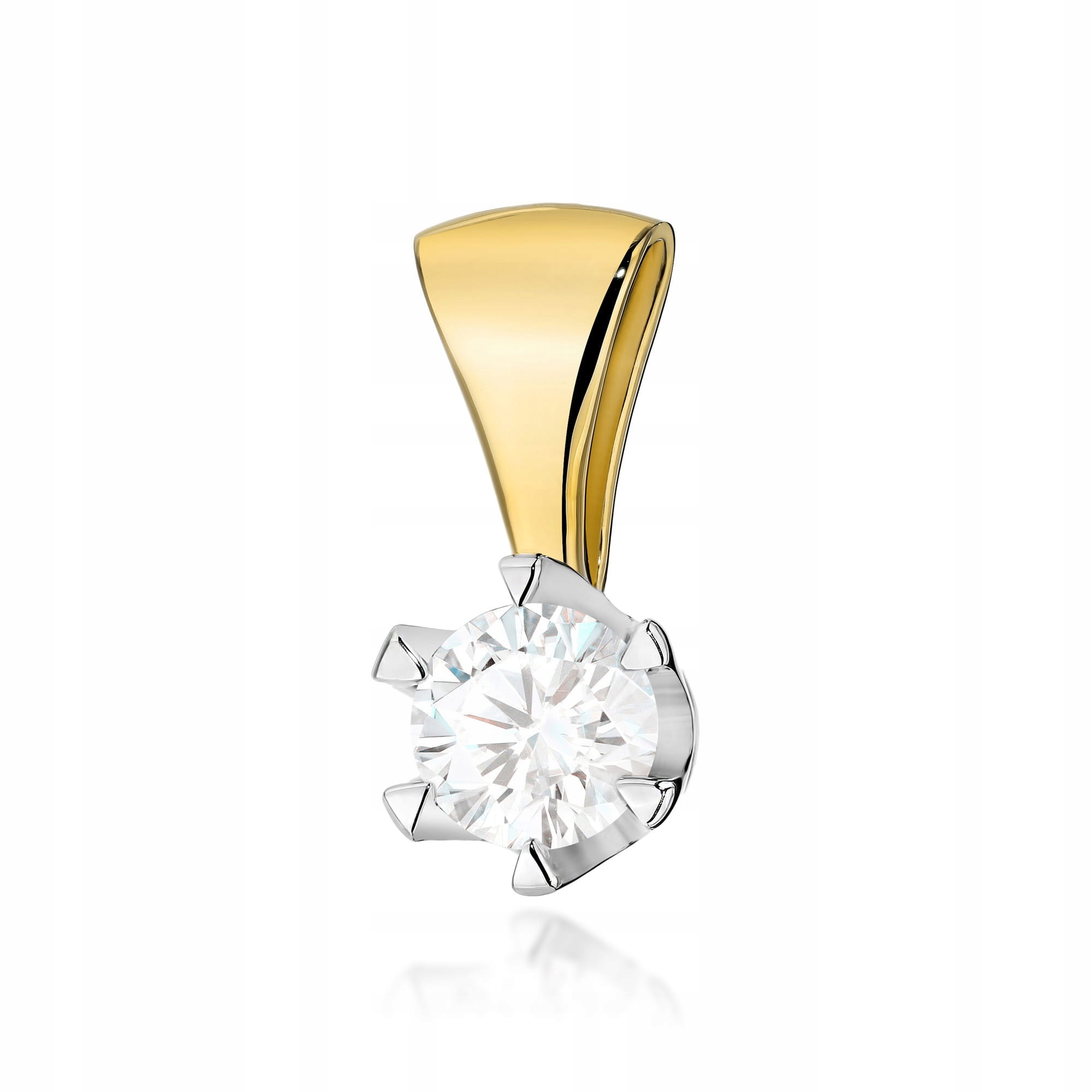 Zlatý přívěsek 585 s přírodním diamantem 0.70 ct, bílé zlato 1.7 g