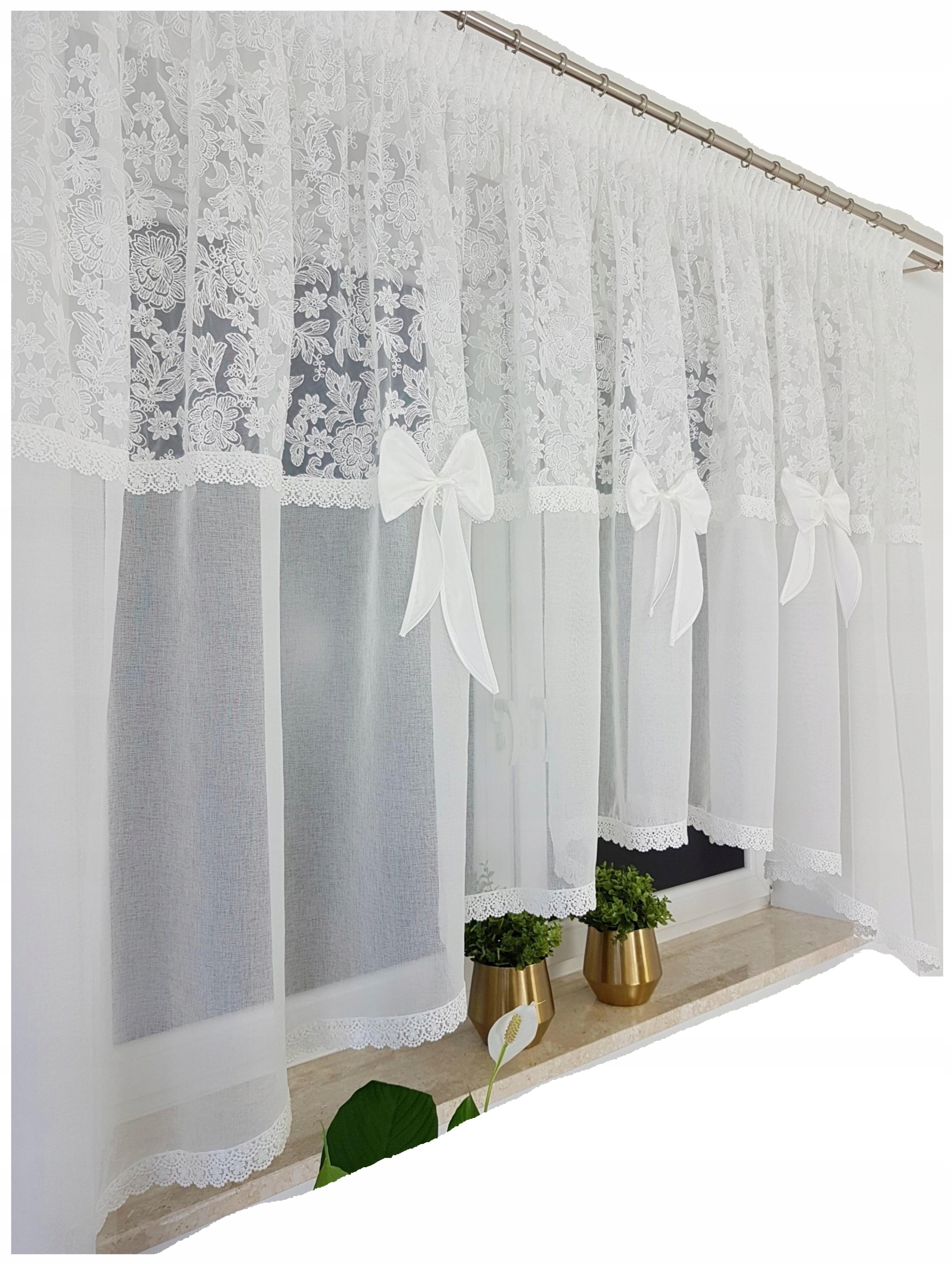 Firanka Gotowa Z Markizety Kokardki Taśma Żabki Tunel Do Salonu 400 X 160