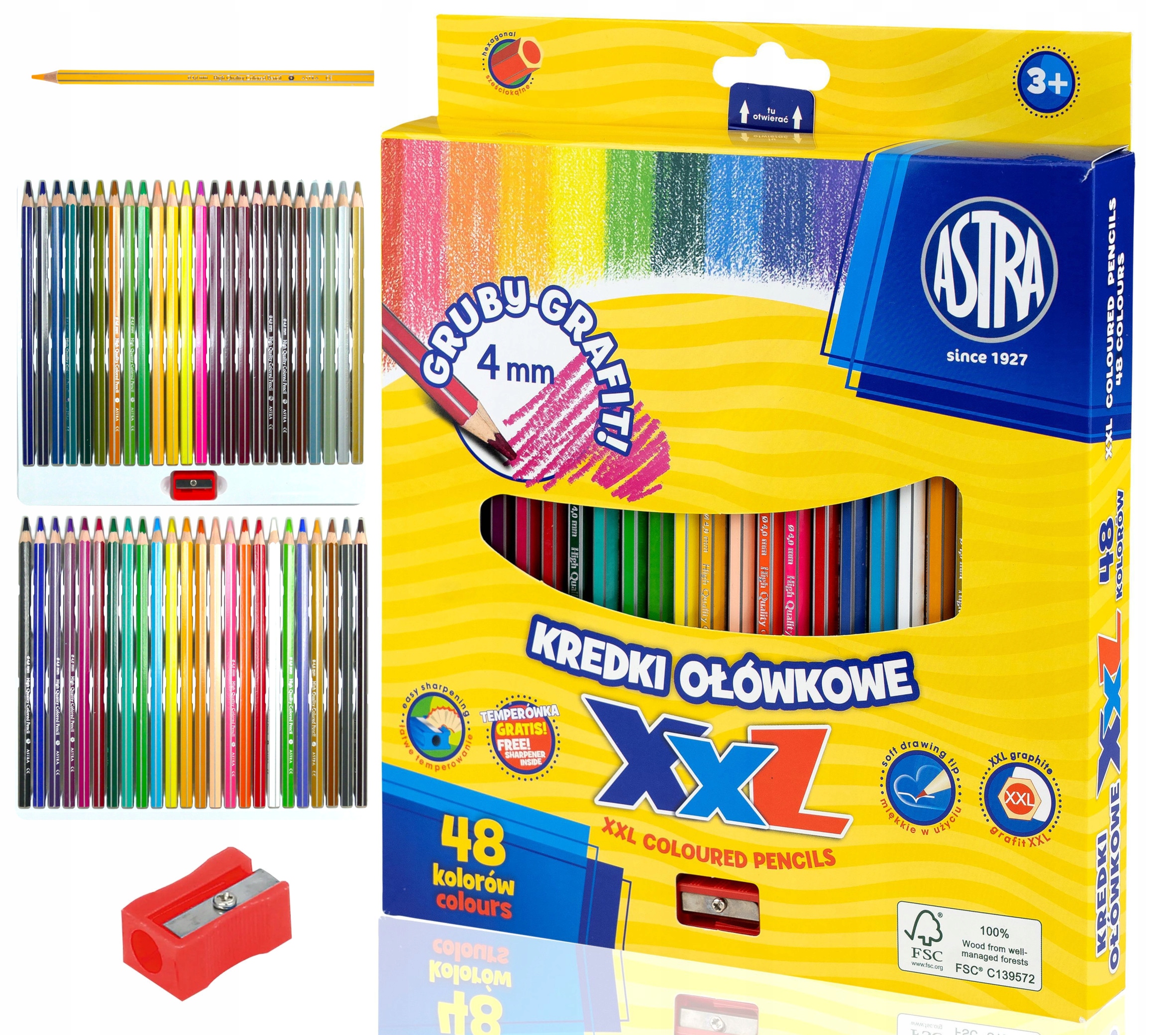 

Astra kredki ołówkowe 48 kol XXL gruby grafit