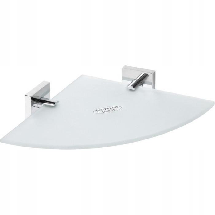 Sapho X-square sklenená rohová policaá 250x55x250 mm chróm XQ604
