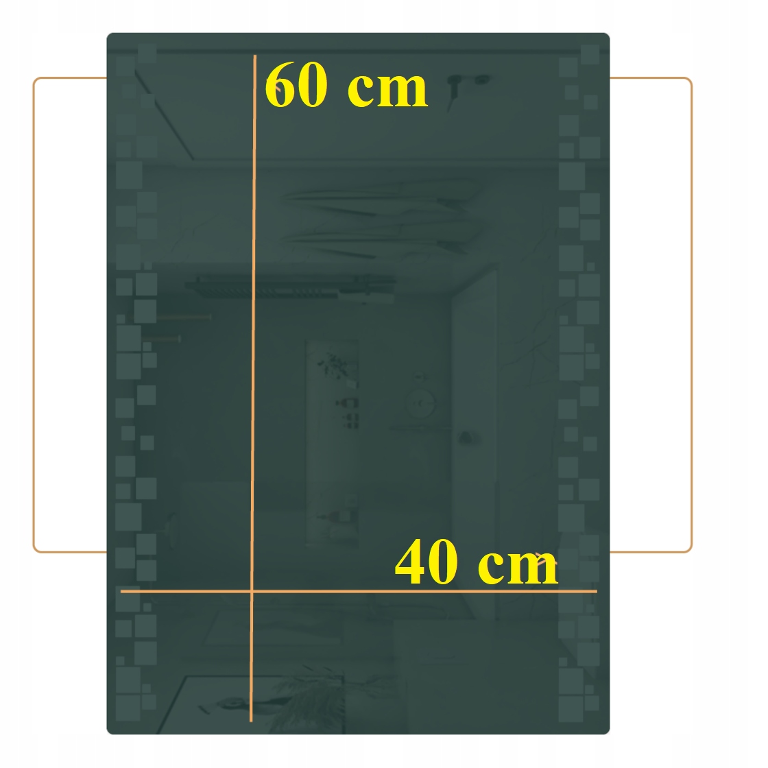 LUSTRO LED 40x60 cm LEDOWE PIONOWE PODŚWIETLANE ORCHID Typ lustra ścienne