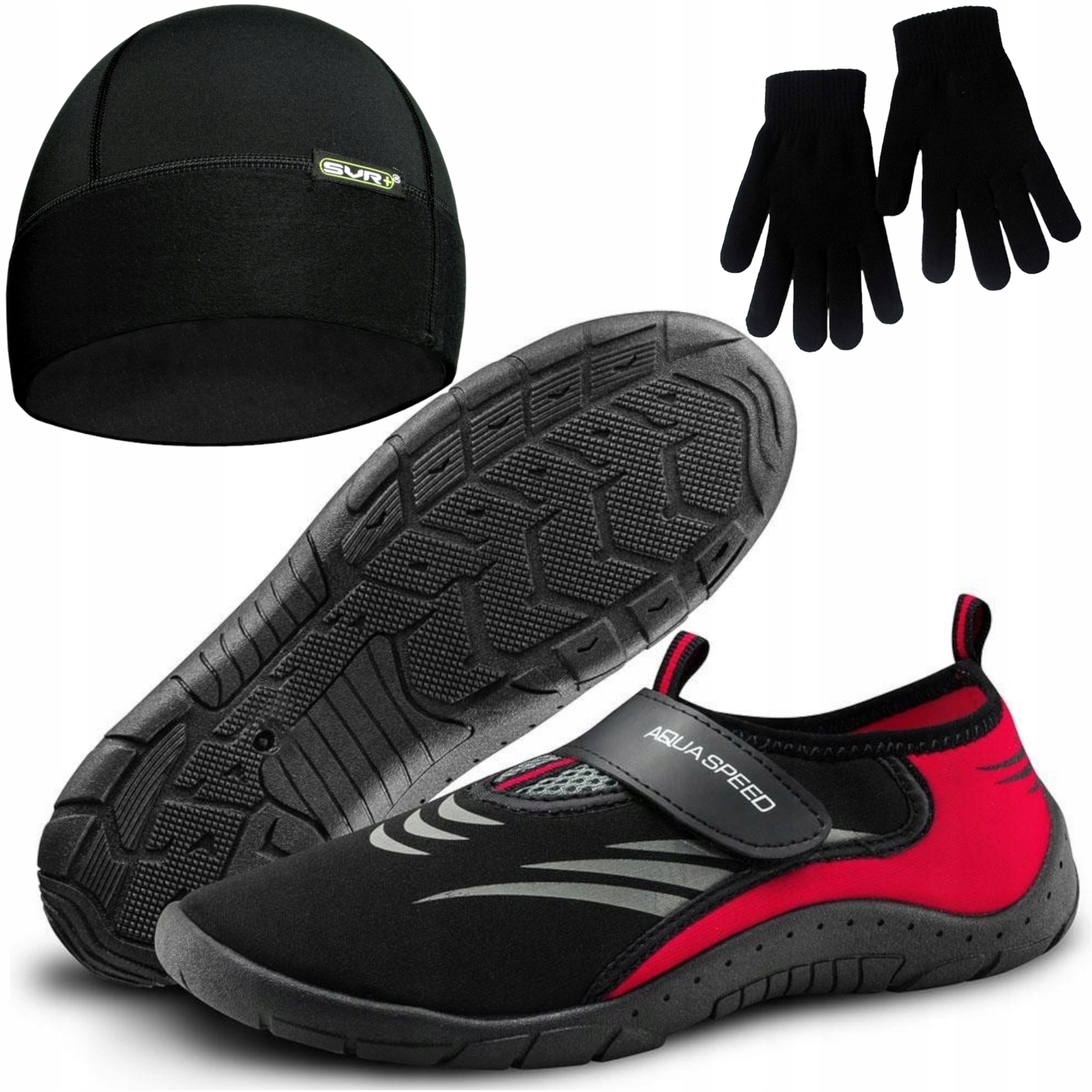 Sada: Neoprenové Boty Čepice Rukavice Na Moření Vody Plavání 45