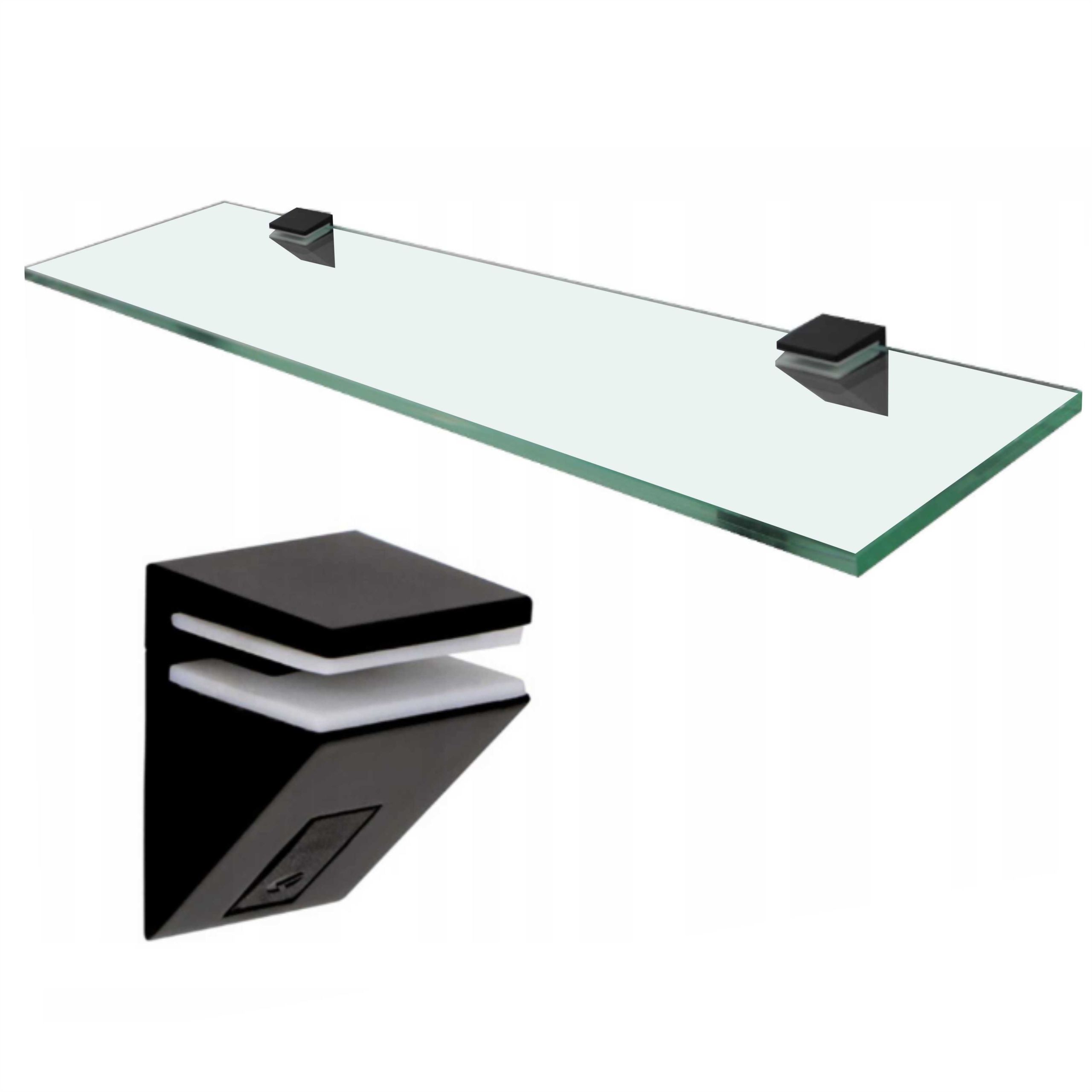 

Bezpieczna 50x12 Półka Szklana 8mm prysznic czarna