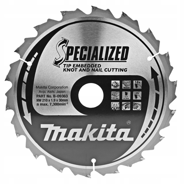

Makita Tarcza Specjalizowana 210 X 30 18Z B-09363