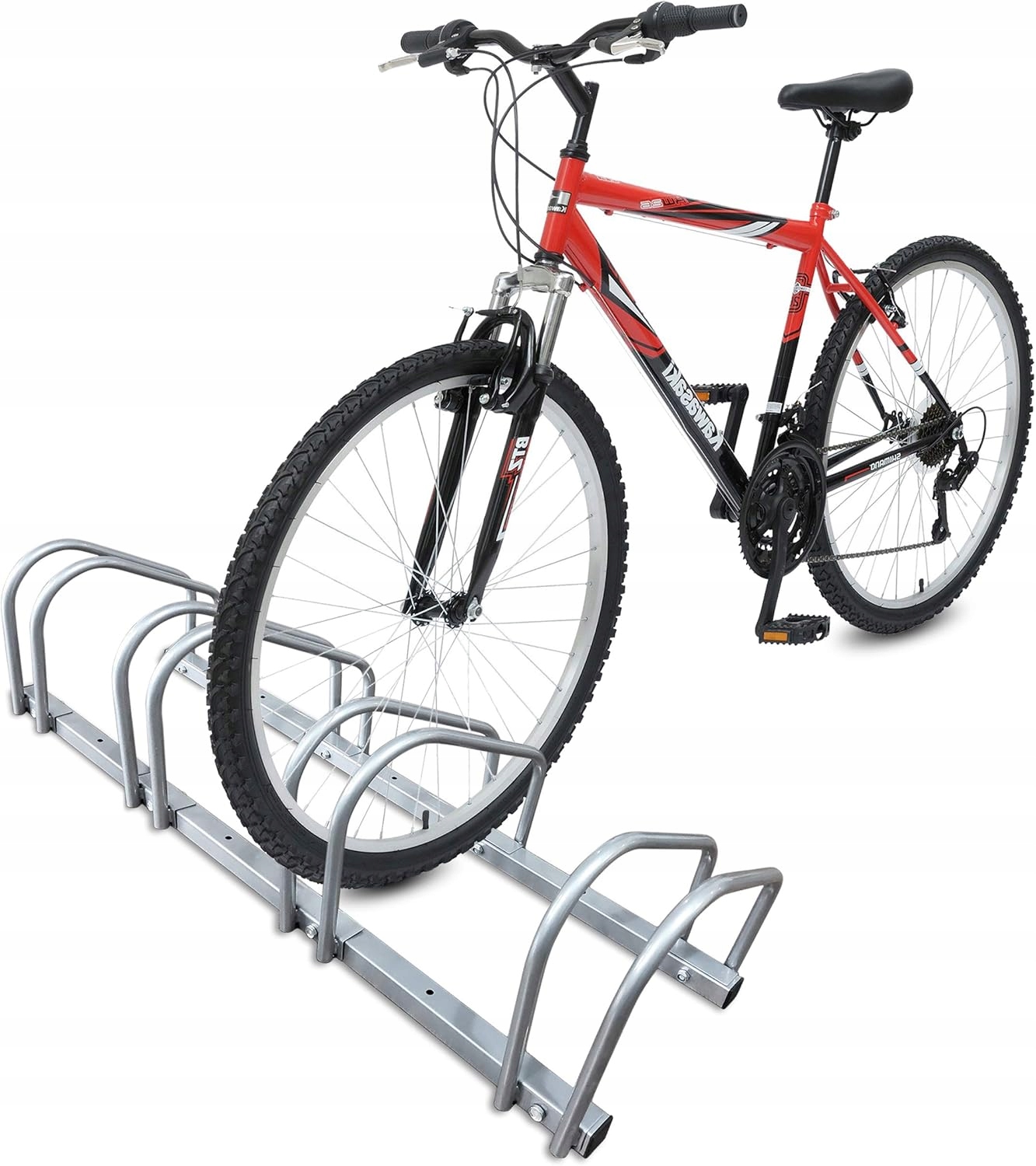 Vounot Ocelový Parkovací Stojan Na Kolo Pro 4 Jízdní Kola, Stříbrný, Pro Parkování Zahrady
