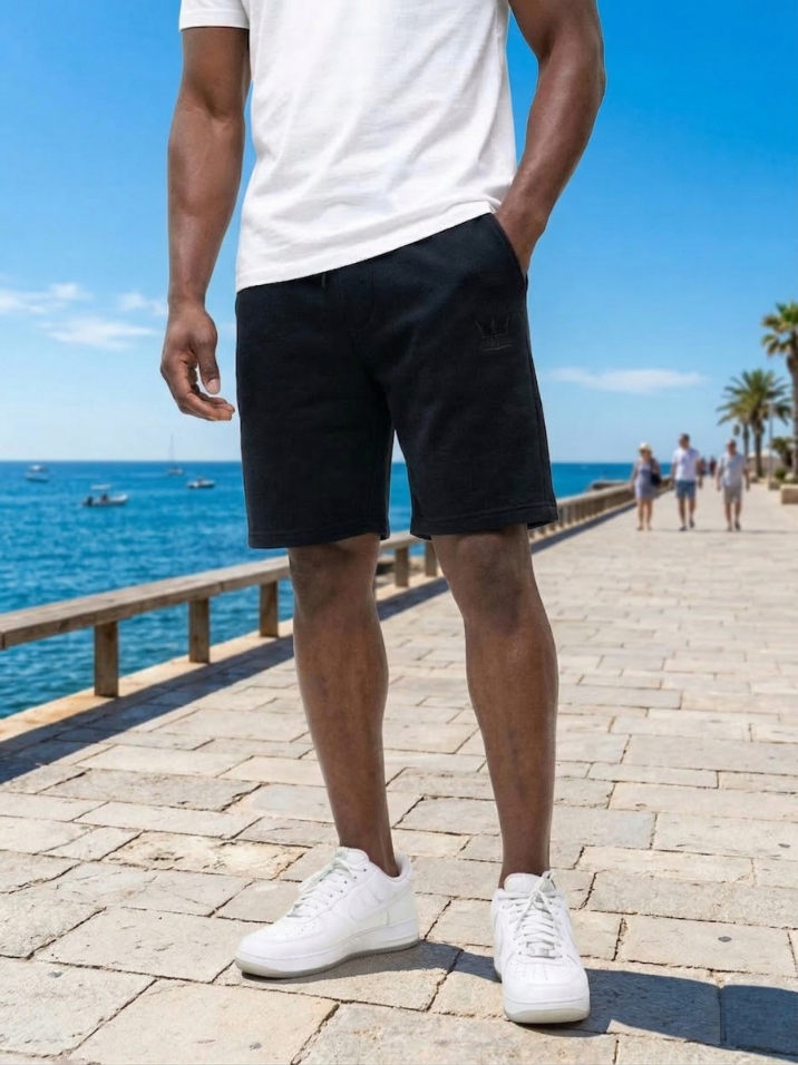 Krátké Kraťasy Teplákové Šortky Pánské Černé Jigga Měkká Bavlna M