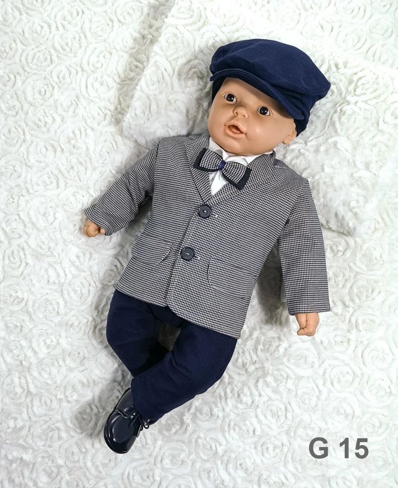 GRANATOWY GARNITUR DO CHRZTU 5-częściowy G 15 98 Angelino