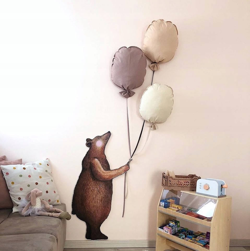 Balonik na ścianę wiszący dekoracja tkanina muślin kolor pudrowy różowy Płeć Brak informacji chłopcy dziewczynki unisex