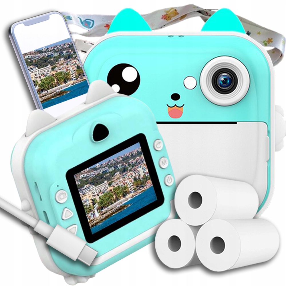 Přenosný Polaroidový Přístroj Pro Děti S Okamžitou Tiskárnou 32 Gb 1200 Mah