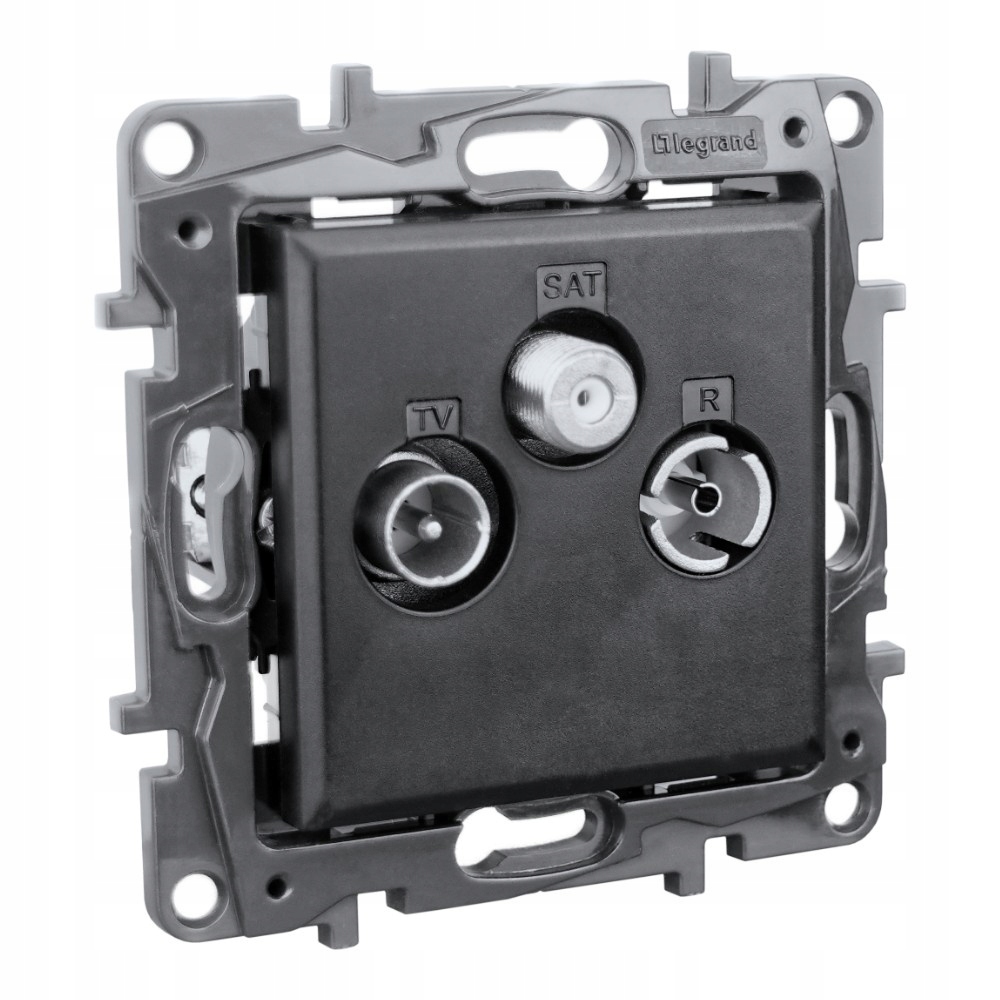 Průchozí Rtv-sat Televizní Satelitní Zásuvka 14DB Černá