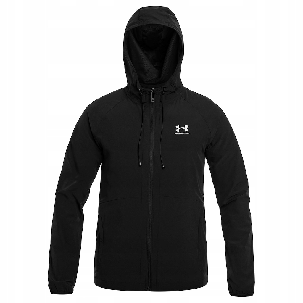 Bunda s kapucí Under Armour Ua Stretch Woven Černá/Bílá XL