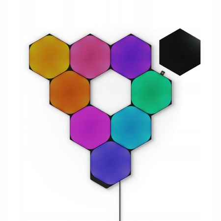 Nanoleaf Shapes Hexagons Starter Kit 9 světelných panelů ultra černá