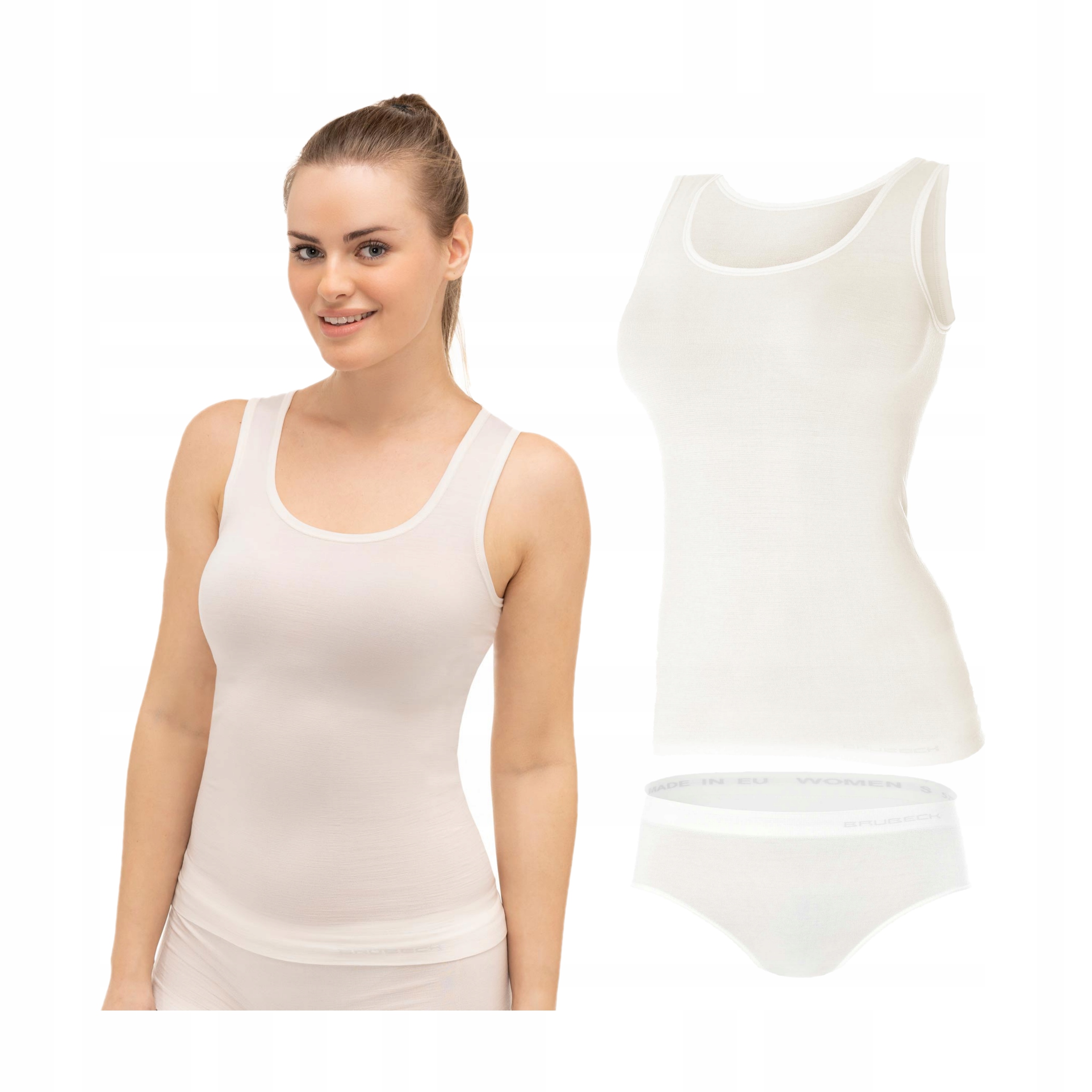 Brubeck komplet bielizna termoaktywna damska merino Comfort Wool kremowy M