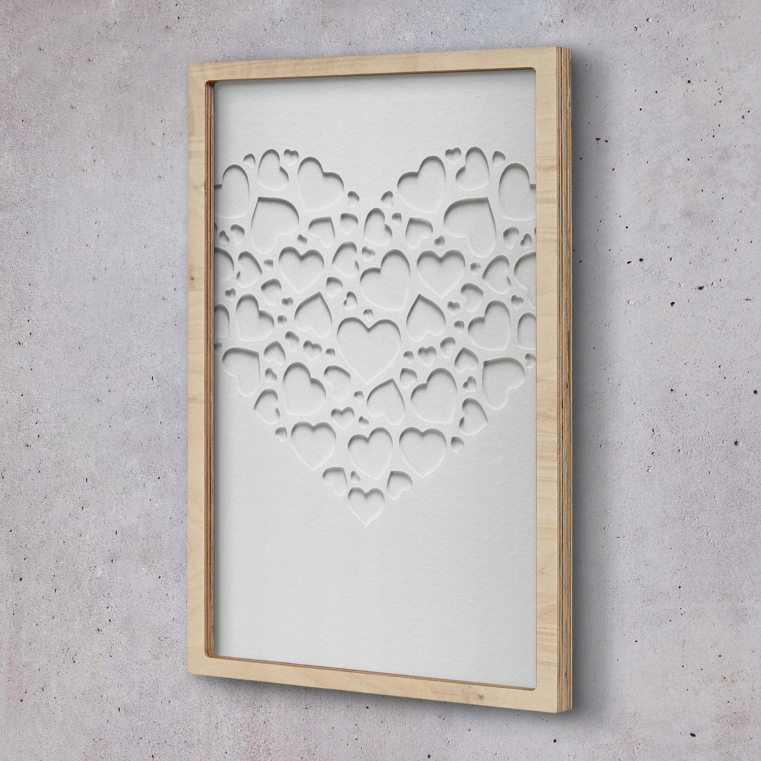 Obraz v rámu Eko Srdce papír krajka 40x60 cm