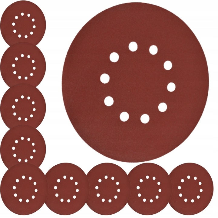 Papier Ścierny Krążek Do Żyrafy 10 otworów 225mm Na Płótnie P 180 x 10 szt
