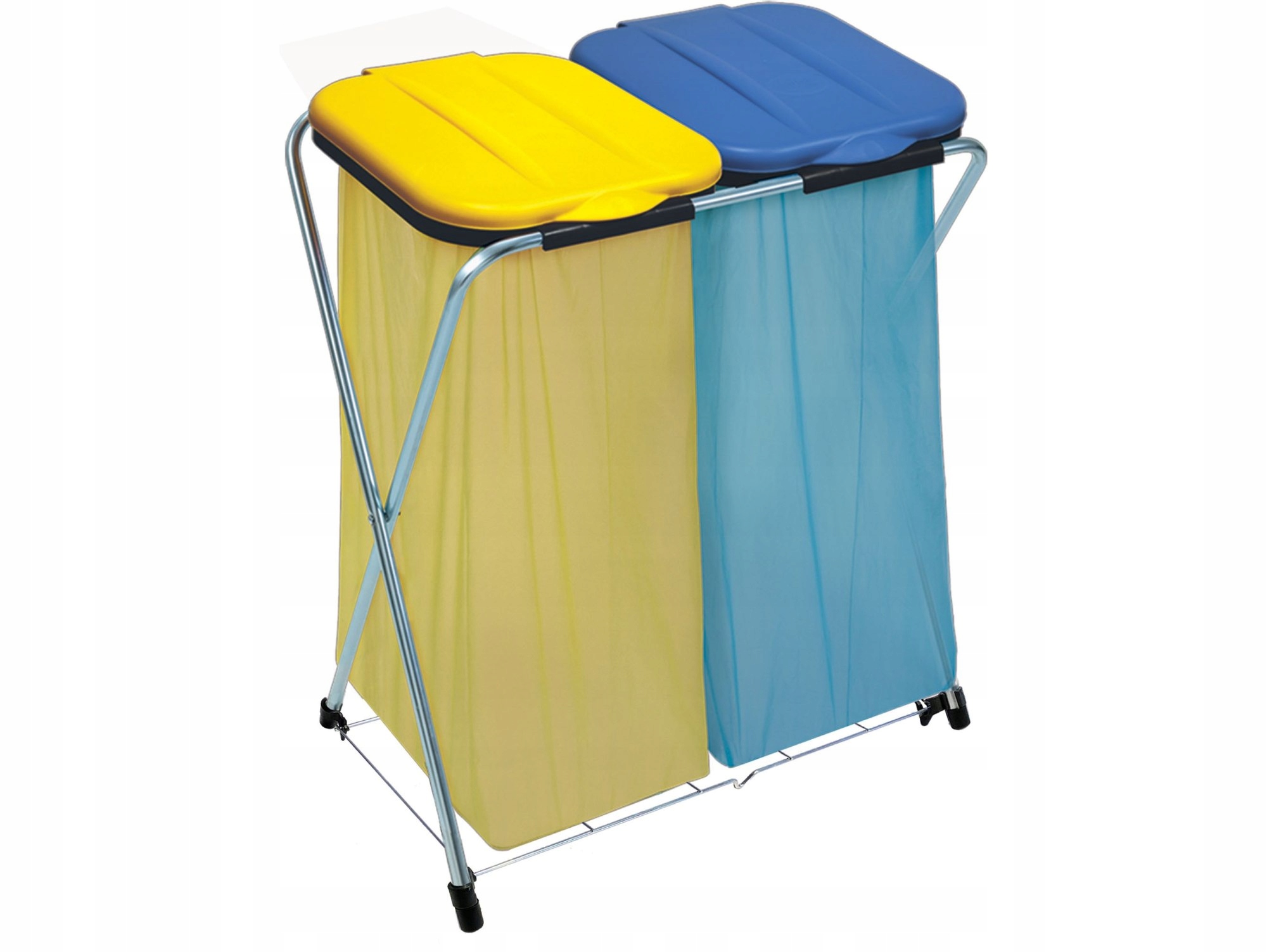 Levně Stojanová Kovová Konstrukce 2 Stanoviště Pytle 120 L Třídění Odpadků