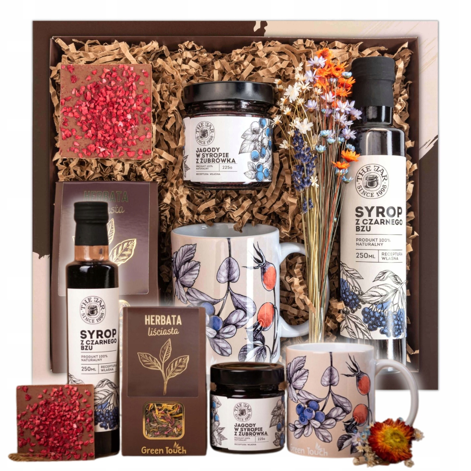 Levně Dárkový Koš Sada Čaj Hrnek Sirup Dárek Na Velikonoce Velikonoční