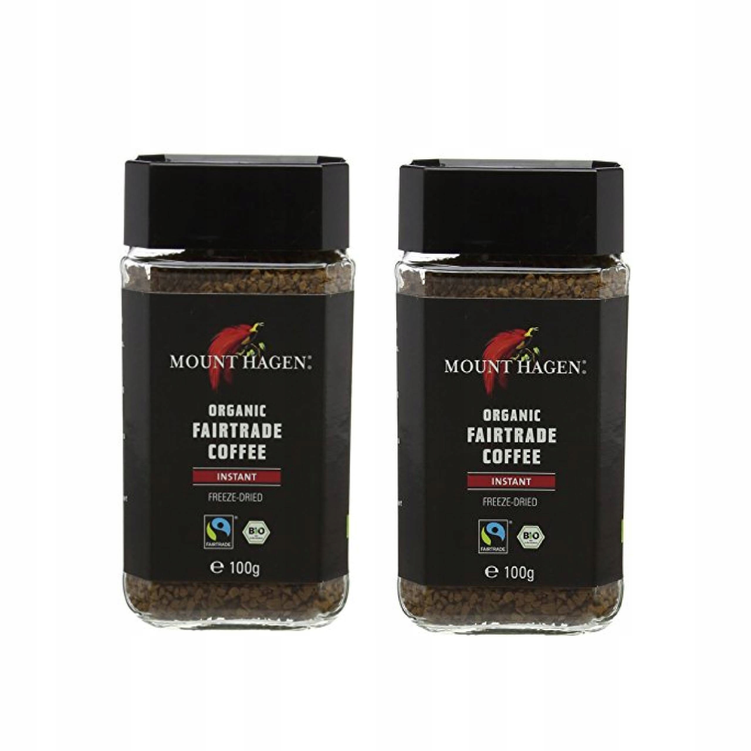 2x Kawa Rozpuszczalna Arabica/robusta Fair Trade Bio 100 g Mount Hagen