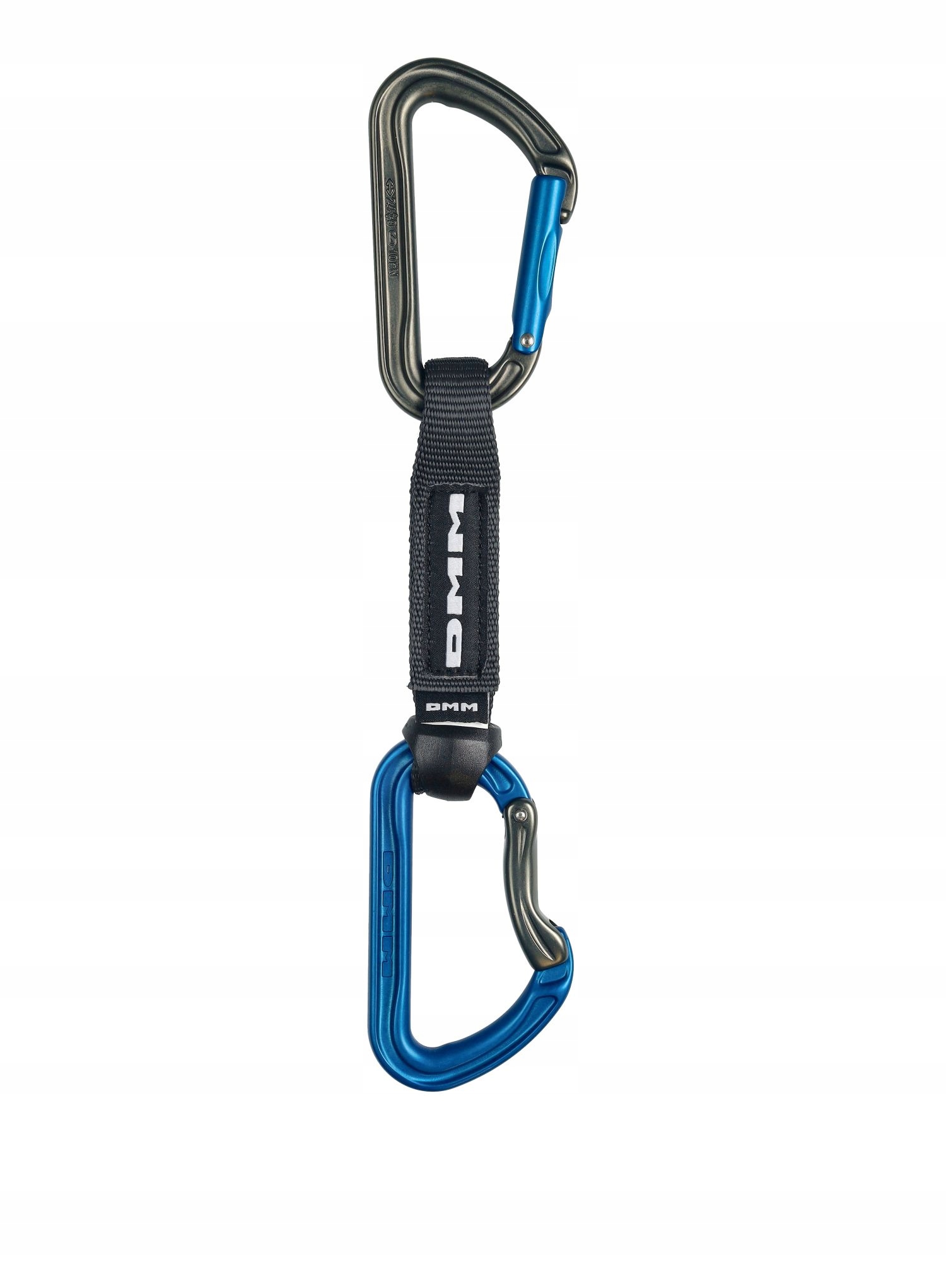 Horolezecký expres DMM Shadow Quickdraw 12 cm titanium/modrá barva