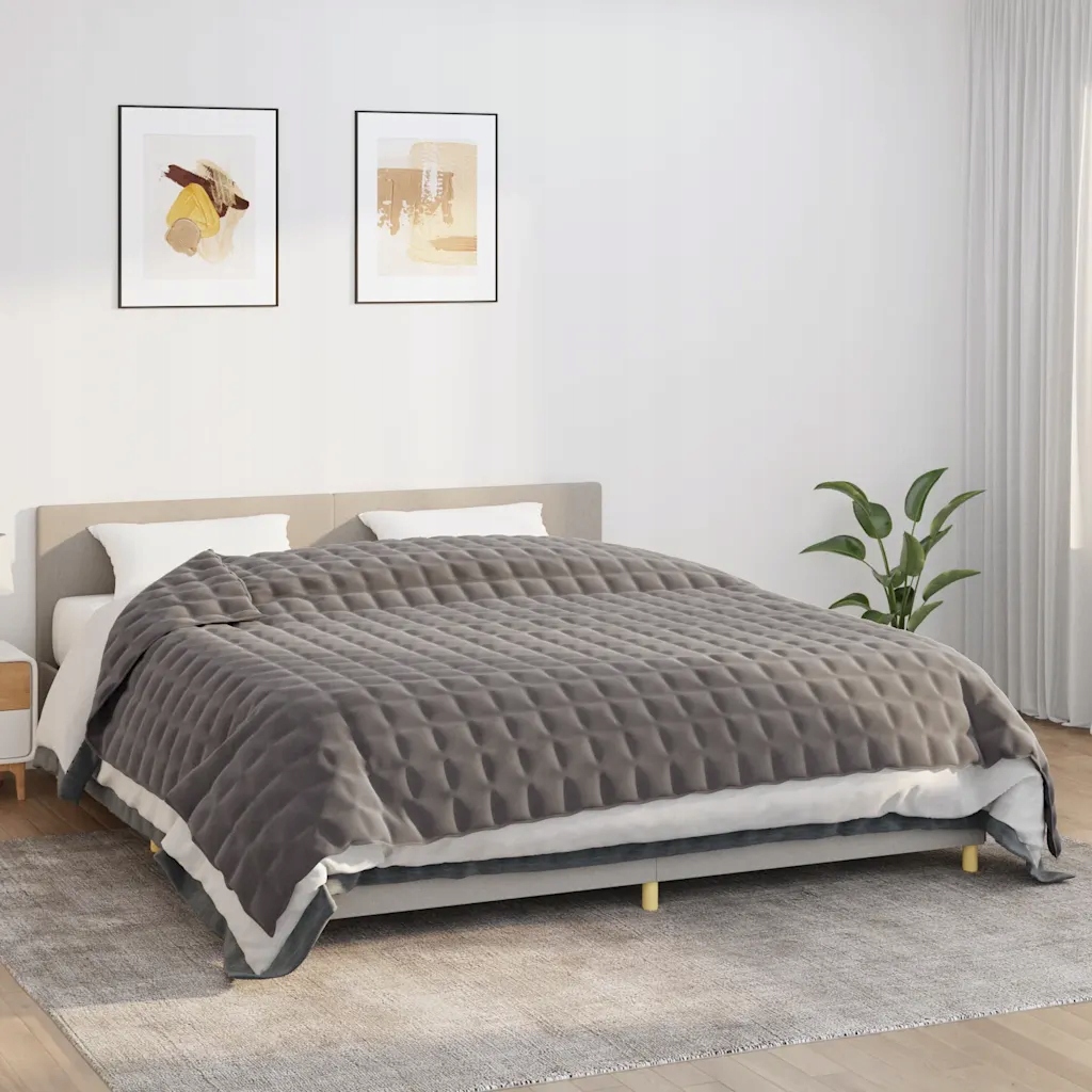 Zátěžová deka šedá 220 x 260 cm 15 kg textil Šedá 350785