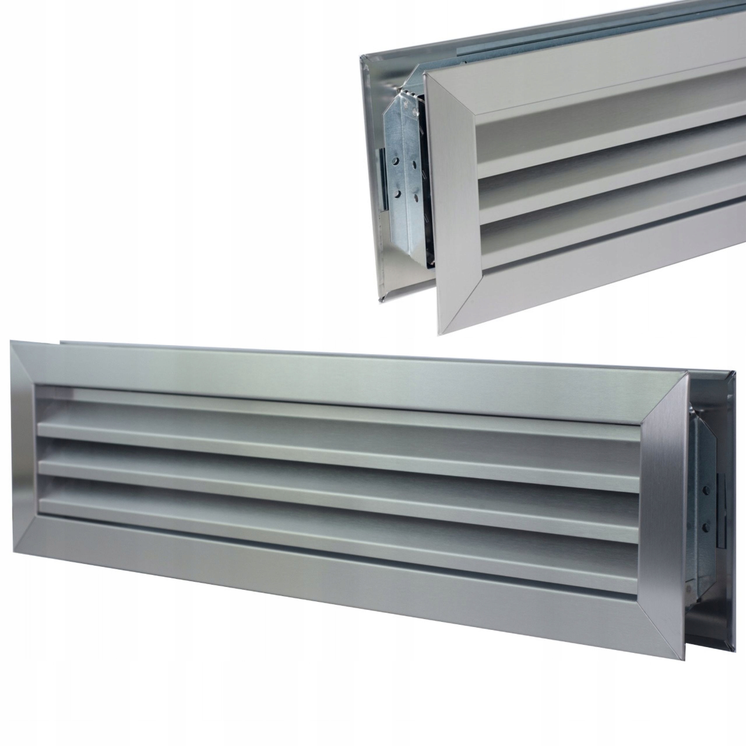 

Kratki drzwiowe metalowe inox komplet 42x10