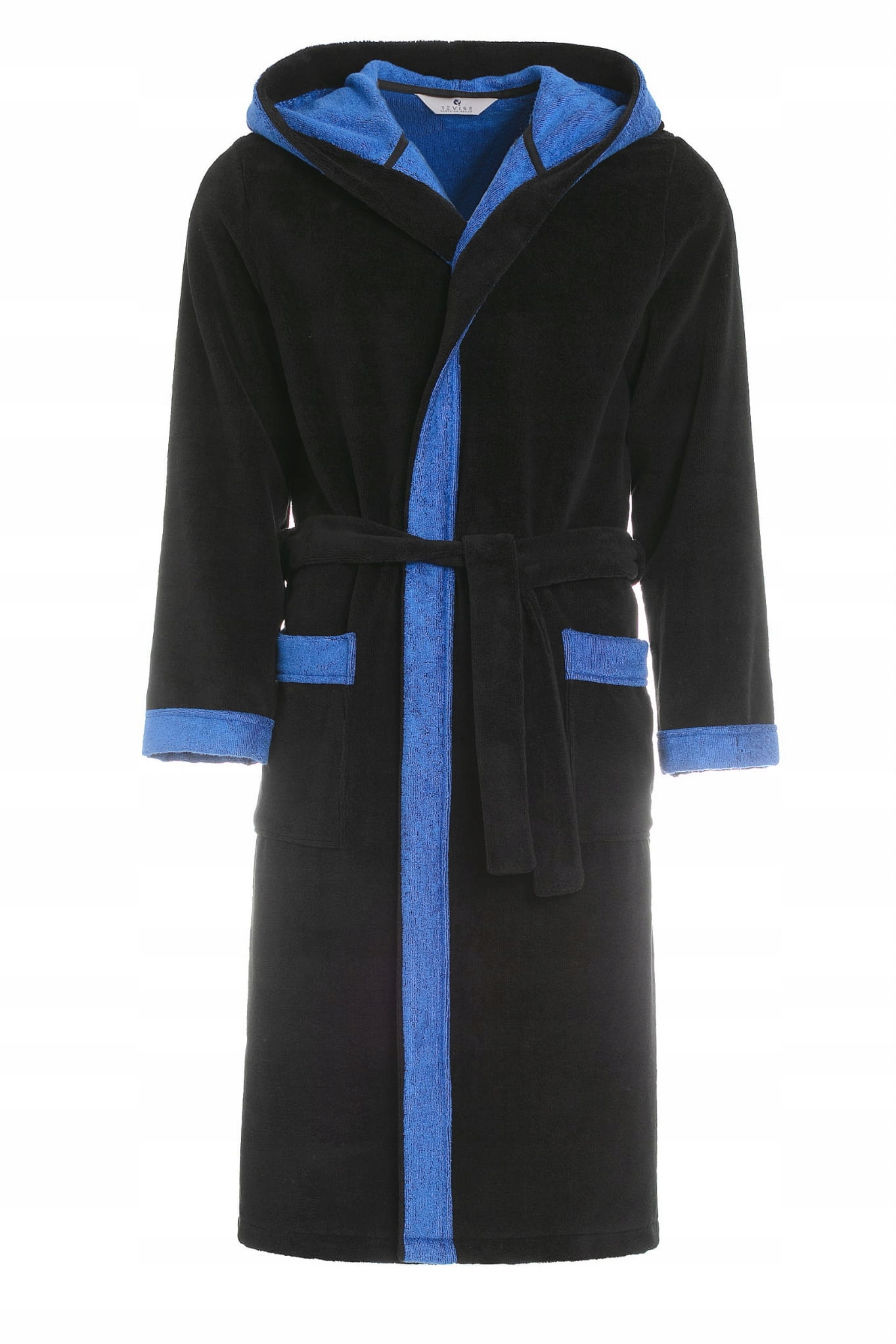 Pánský koupací župan s kapucí RE-855 černo-modrý XXL