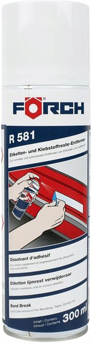 FORCH R581 ZMYWACZ DO ETYKIET NAKLEJEK KLEJU 300ML