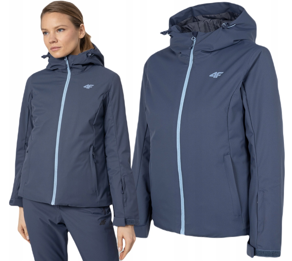 4F Damska Kurtka Zimowa z Kapturem Narciarska KUDN001 > Xs