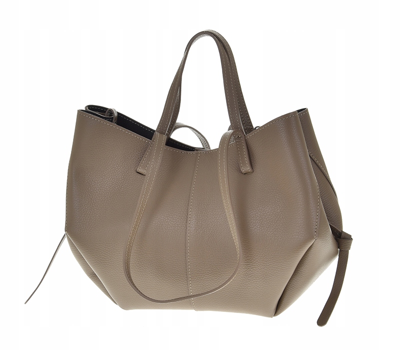 Kožená kabelka kufřík shopper hnědá trend Italská mocha