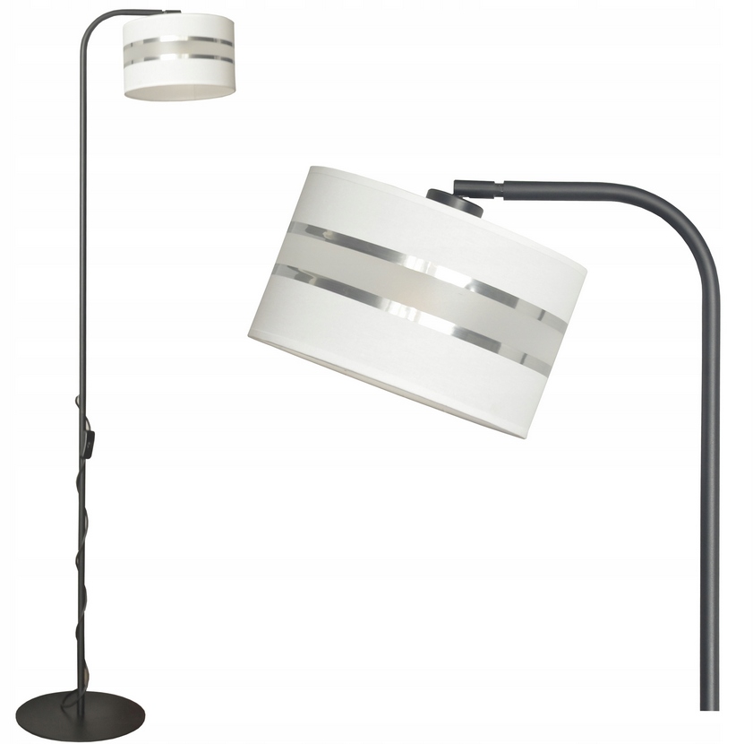 Stojací Lampa Na Čtení 153 CM Led E27 Stínidlo FI24, Nastavitelná