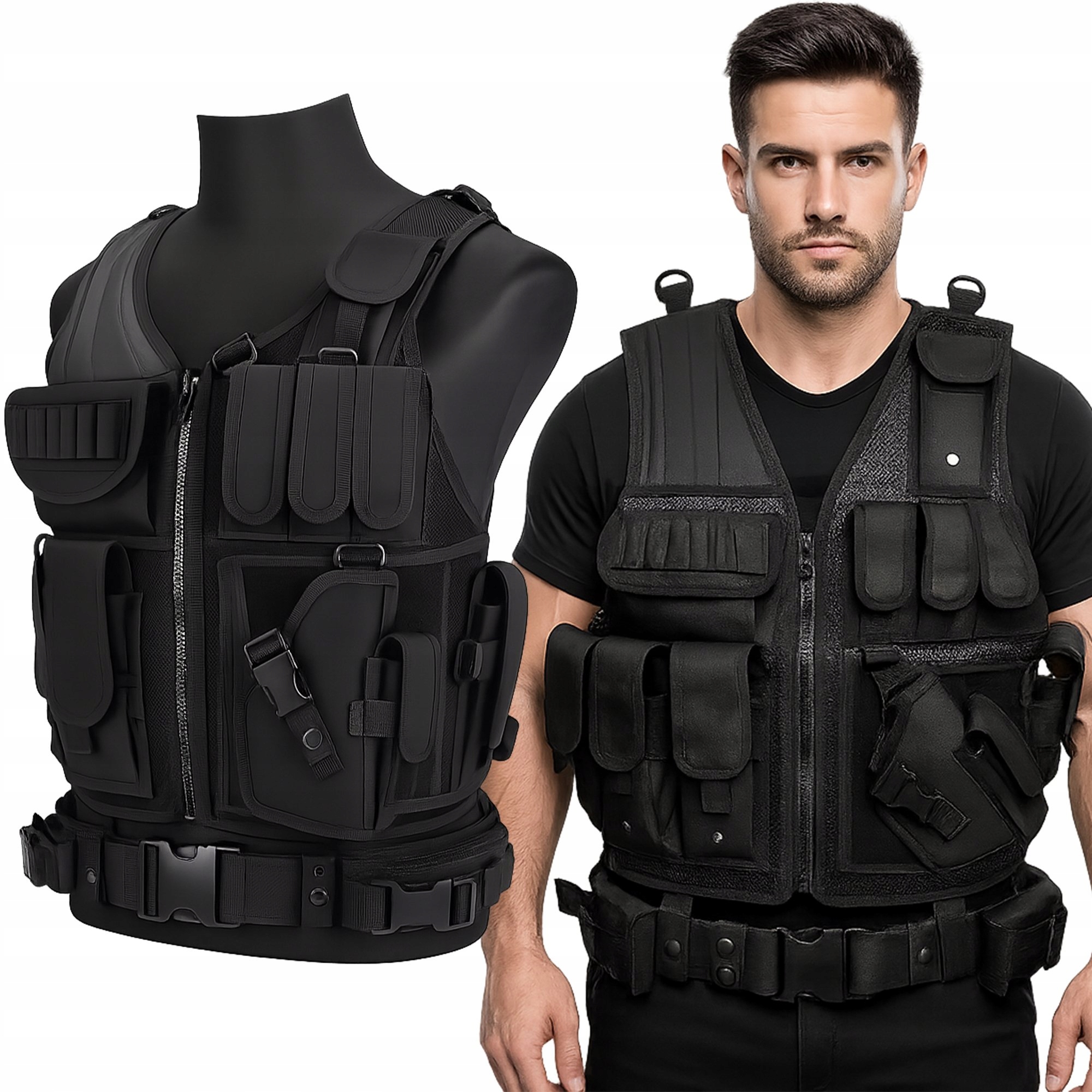 Kamizelka Taktyczna Wojskowa Policyjna Z Pasem Ochronna Policja Wojsko