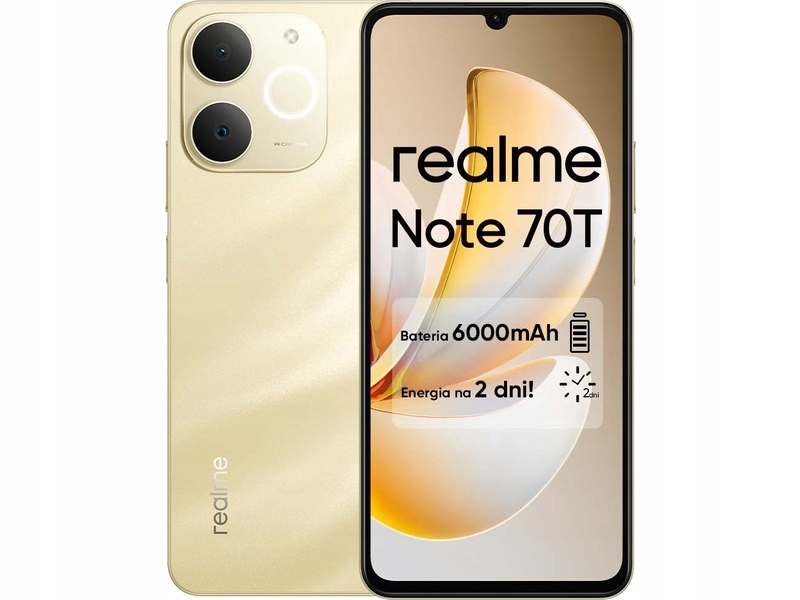 Smartfon Realme Note 70T 4/256GB 6.74” 90Hz Złoty