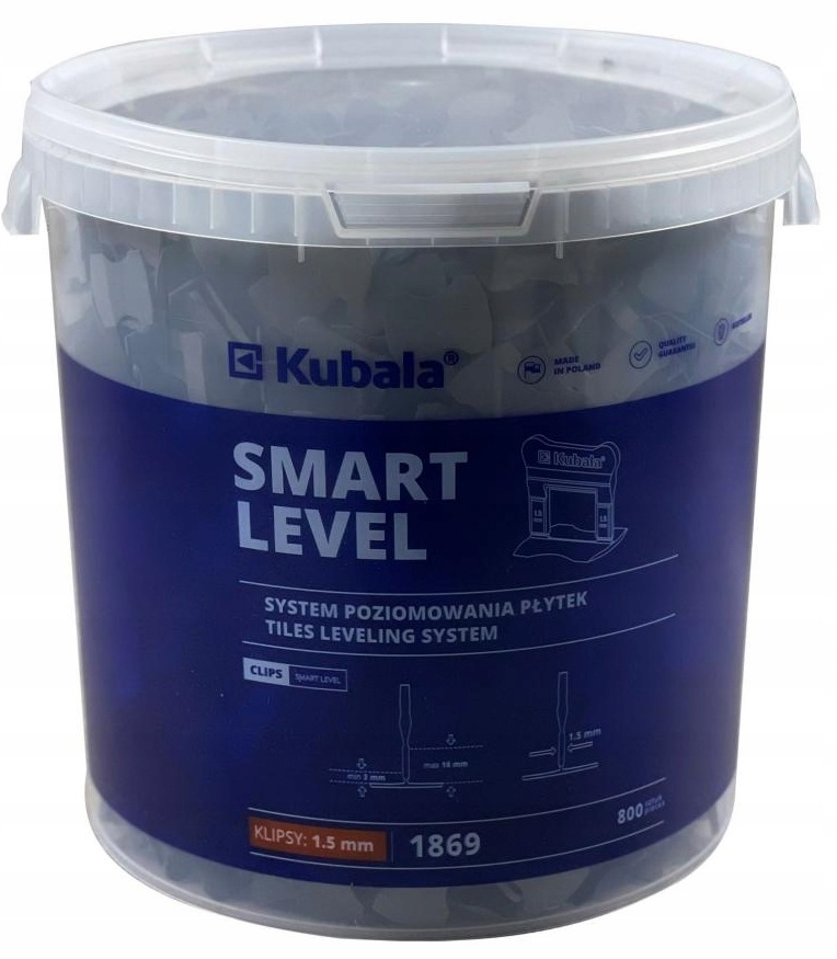 KUBALA 1869 SYSTEM POZIOMOWA KLIPSY 1,5mm 800szt. Kod producenta 1886