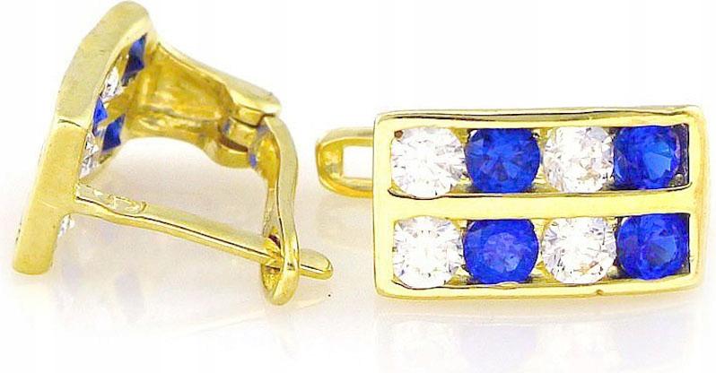 Zlaté náušnice 585, dětské čárky, zirkony, elegantní jako dárek 14K