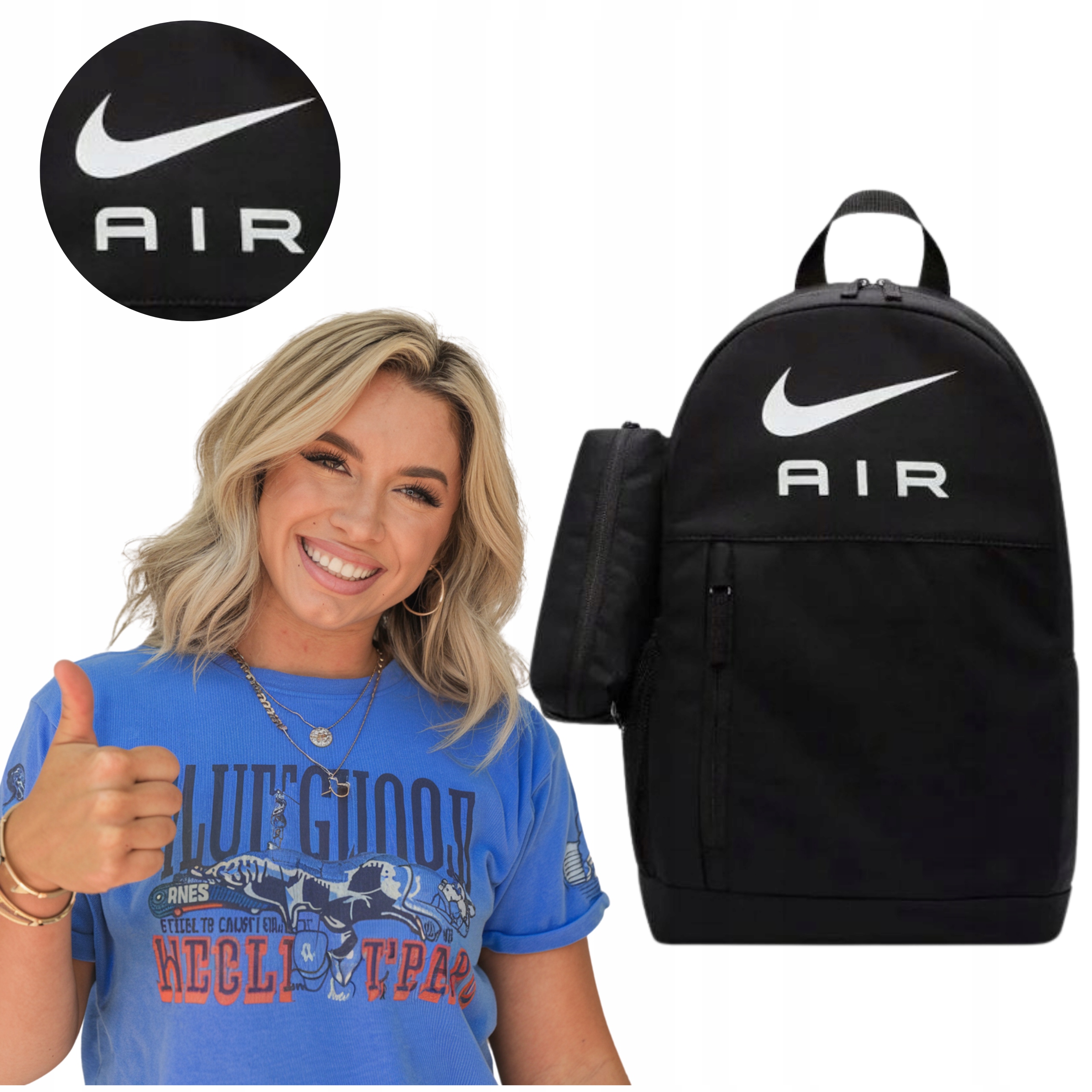 Černý sportovní Školní batoh Nike Air Elemental DR6089-010, lehký penál
