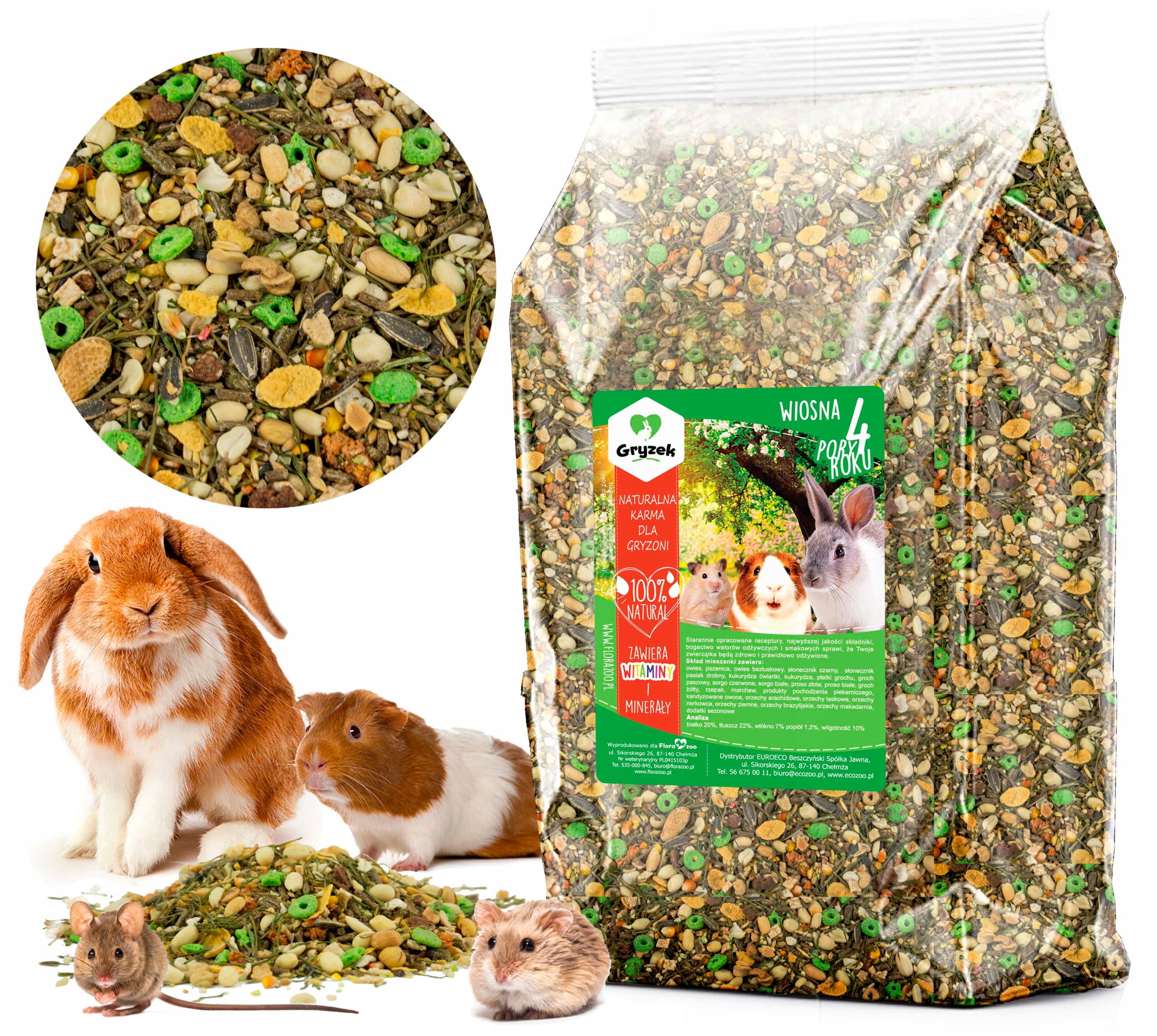 KARMA DLA GRYZONI KRÓLIKA CHOMIKA ŚWINKI WIOSNA 20