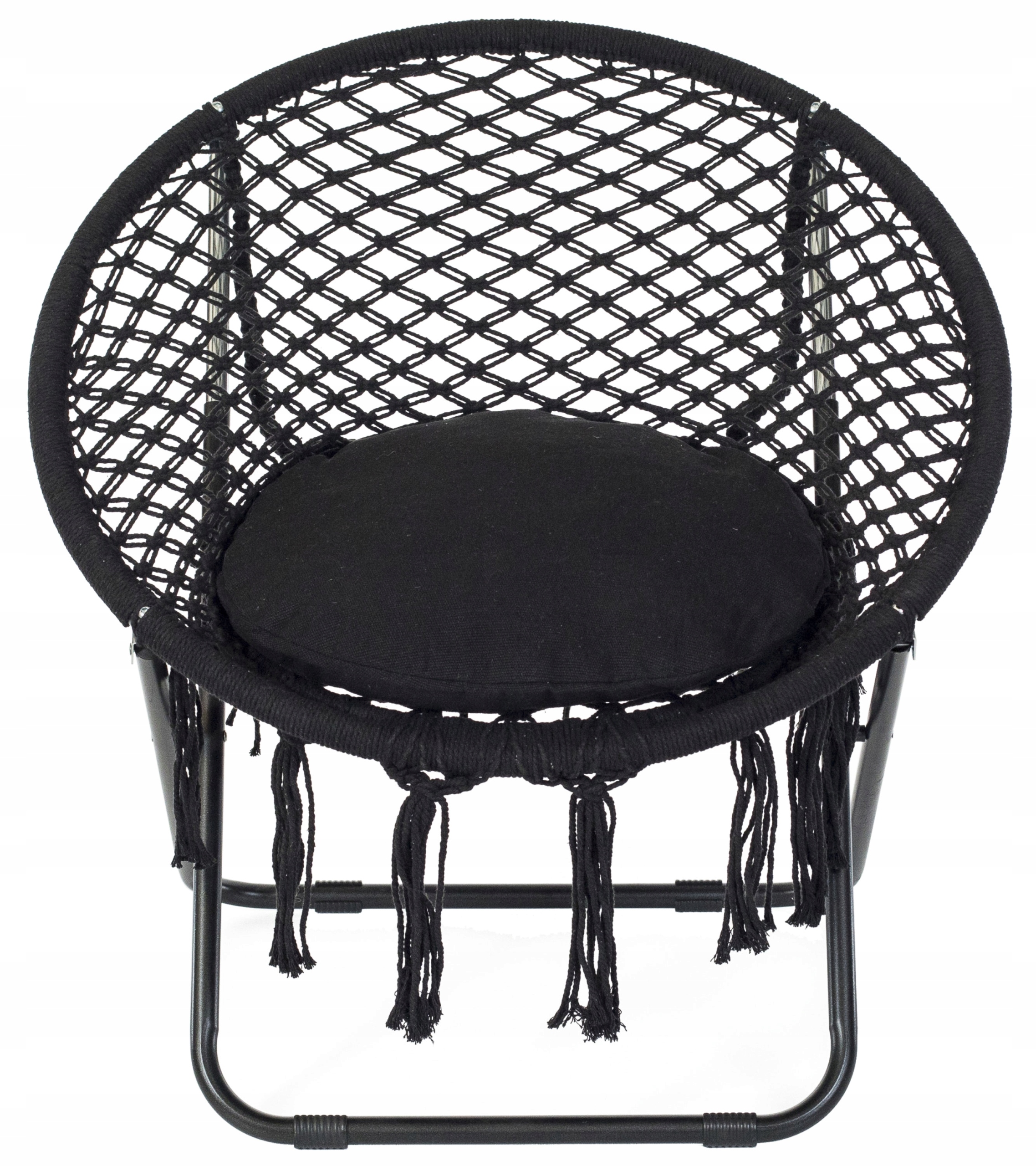 FOTEL SKŁADANY BOCIANIE GNIAZDO CZARNY Długość siedziska 76 cm