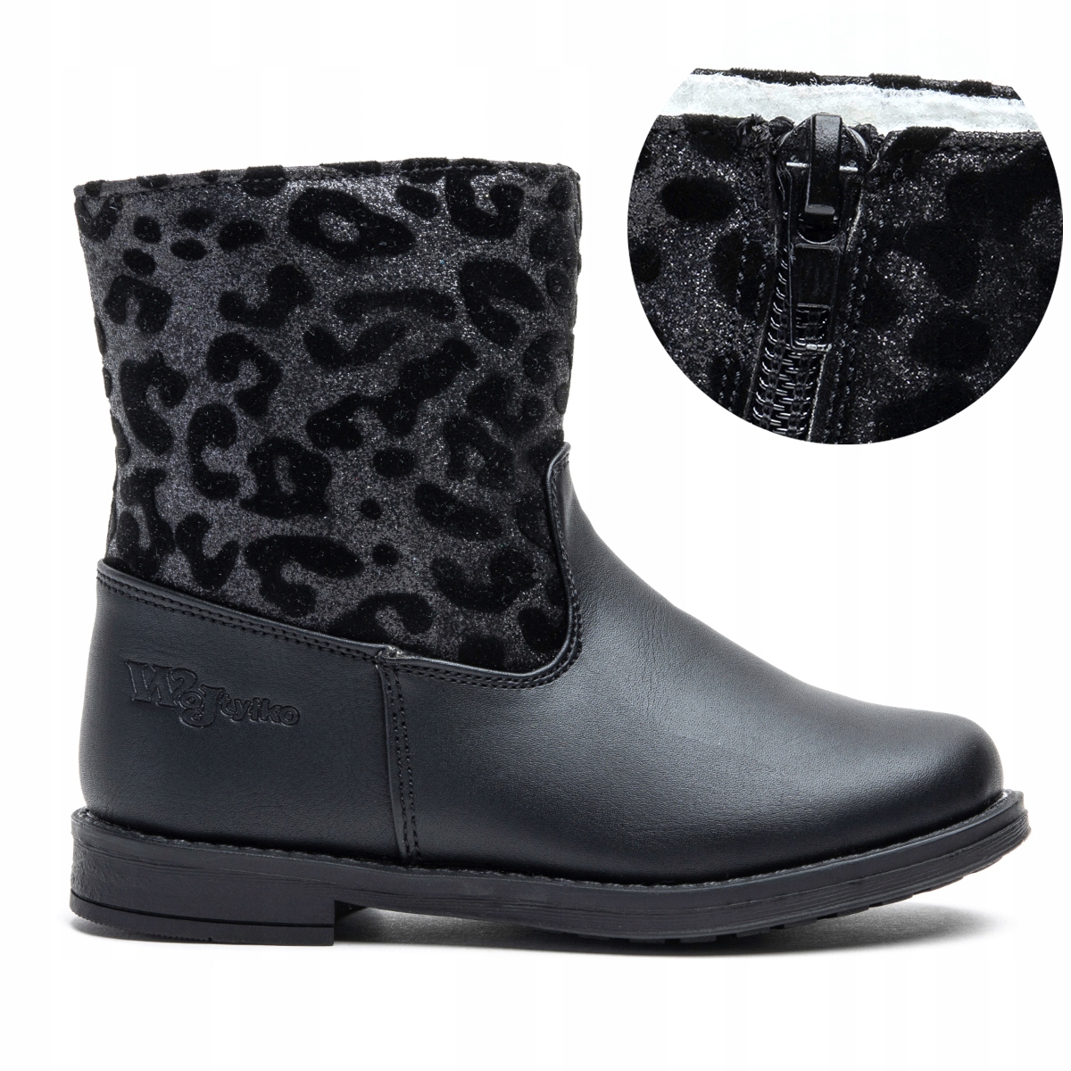 Botki trzewiki OCIEPLANE kożuszek WYGODNE miękkie SUWAK urocze Wojtyłko