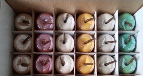 Jabłko Ceramiczne Perłowe Różne Kolory 4,5 cm Stan opakowania oryginalne