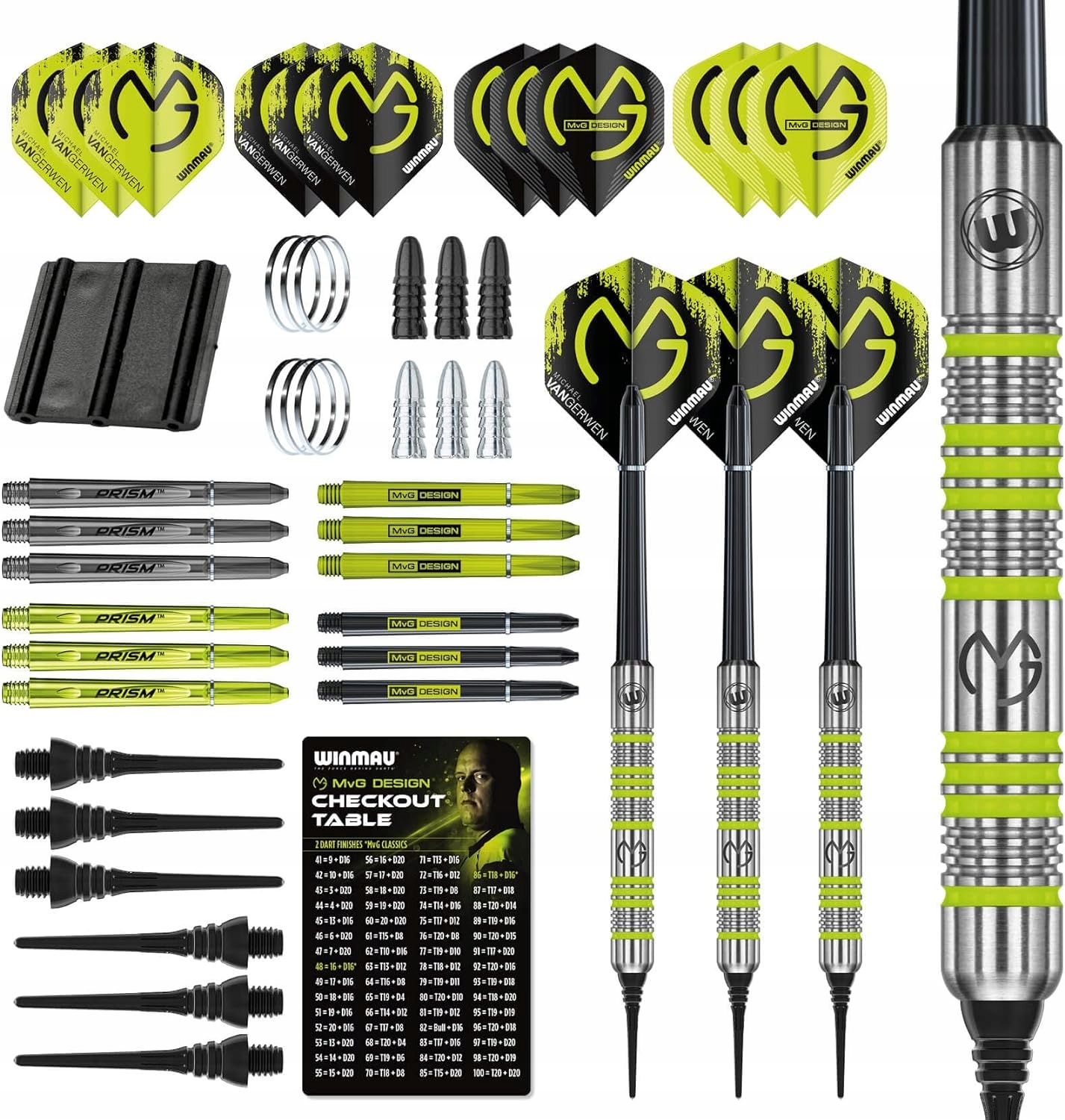 ZESTAW RZUTEK DO DARTA WINMAU MVG Model MVG Softip