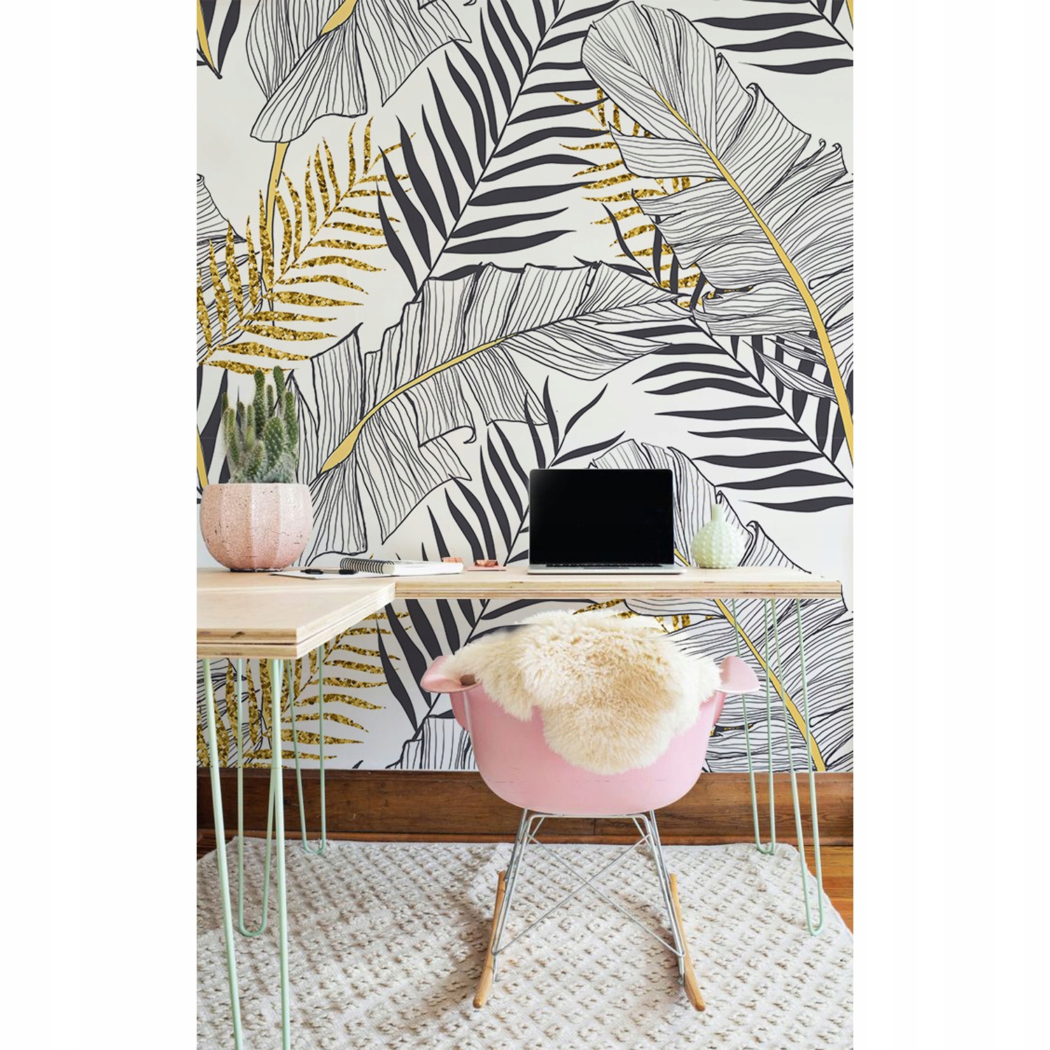 

Samoprzylepna fototapeta Złote liście 208x146 cm