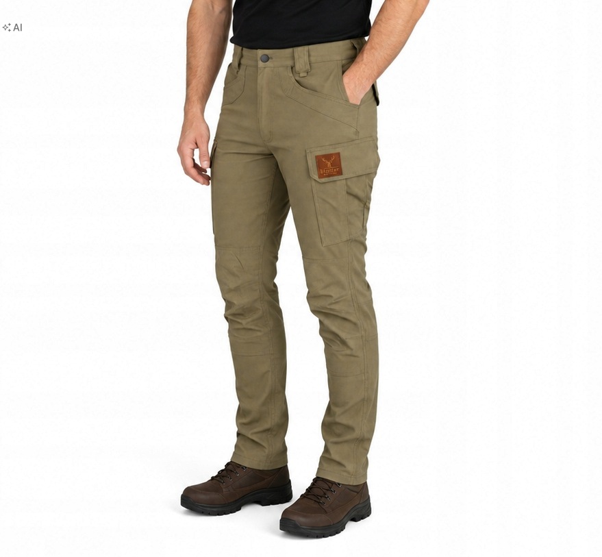 Pánské kalhoty Lovecké-Tenké Prodyšné Elastické-Outdoor-Oliwka- M