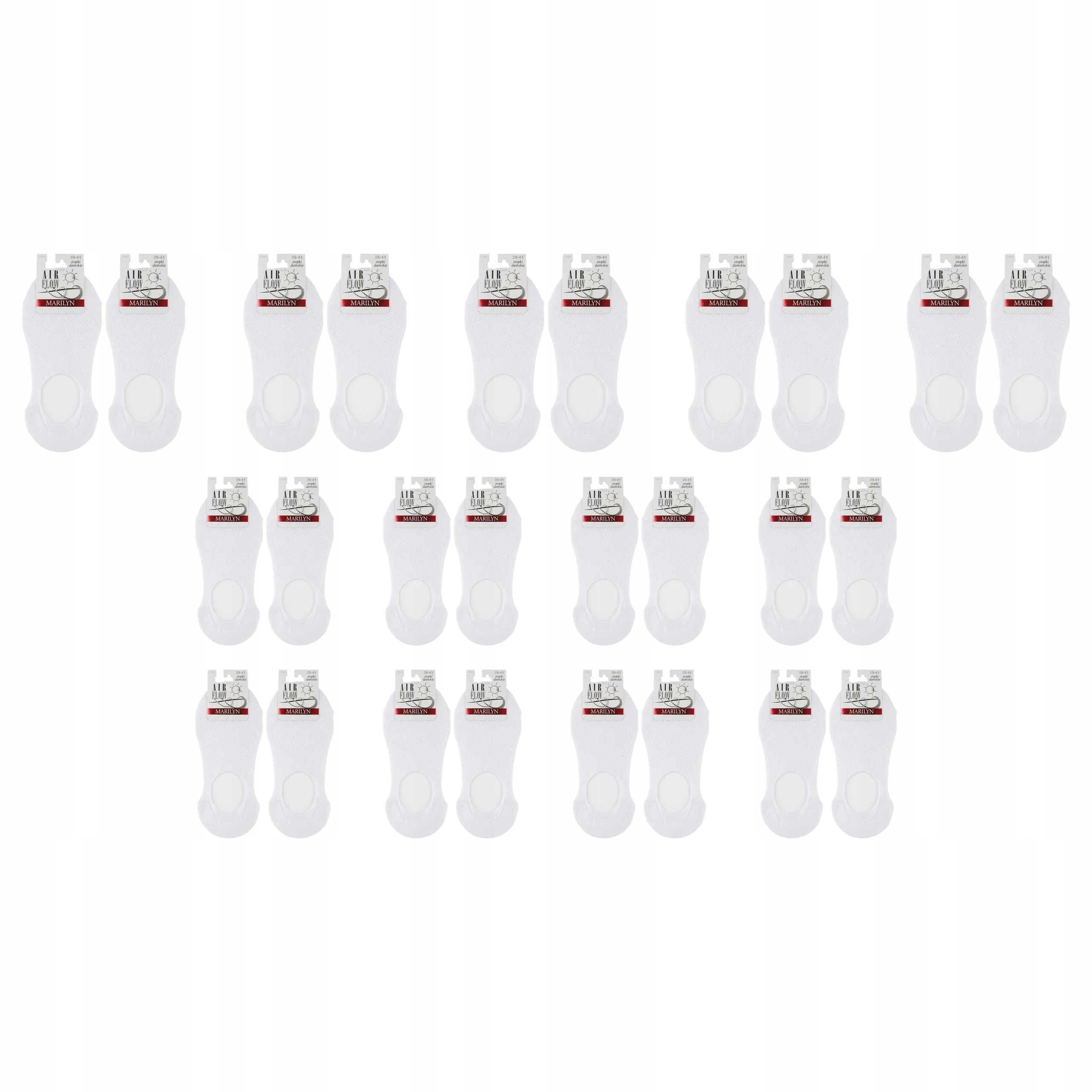13 x Ponožky kotníkové ponožky prodyšné Air Flow Marilyn 39-41 bílé