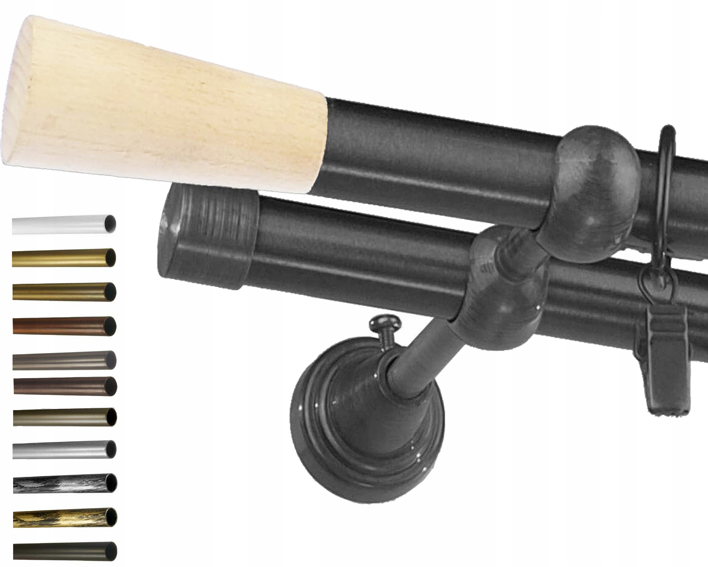 KARNISZ METAL PODWÓJNE 19 / 260