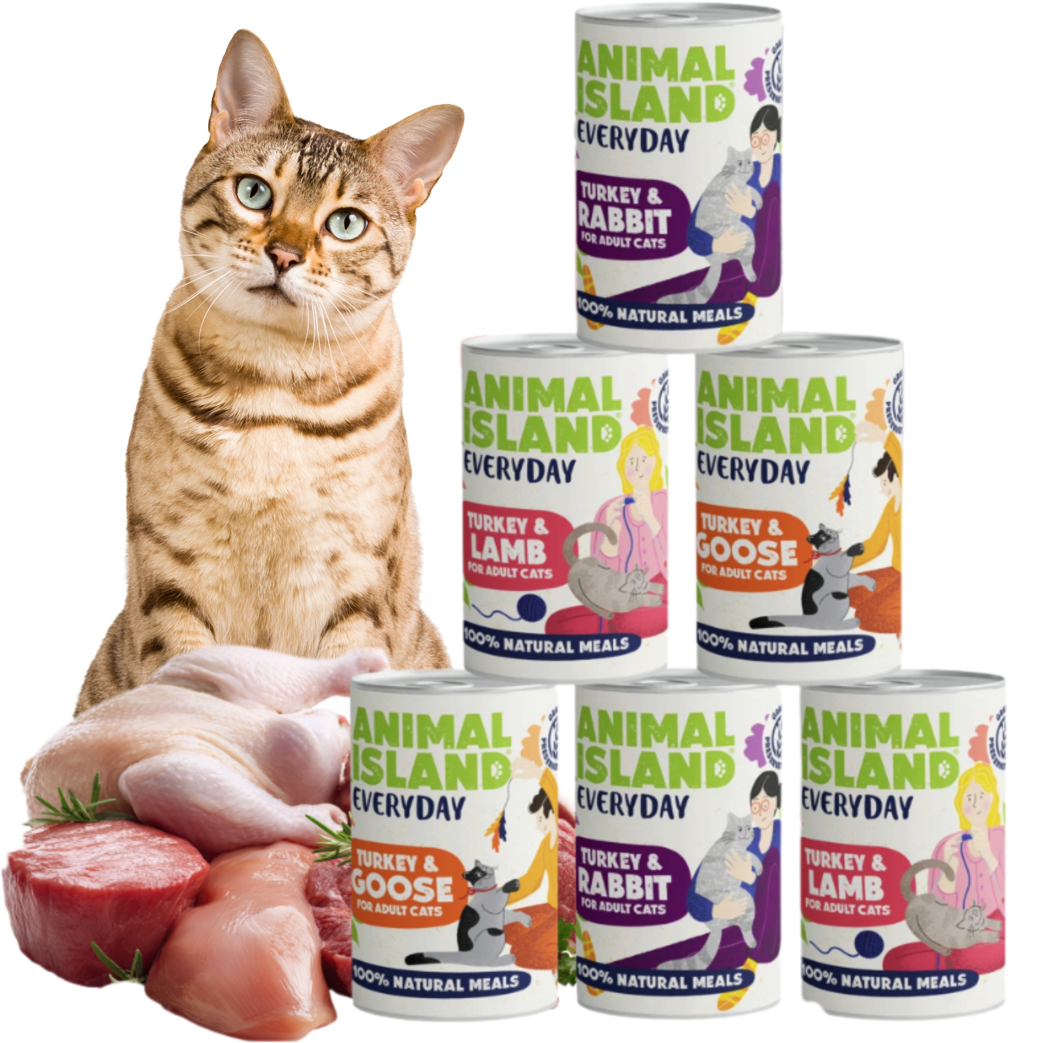 Krmivo pro kočky bez obilovin Animal Island MIX Everyday 400g x 12