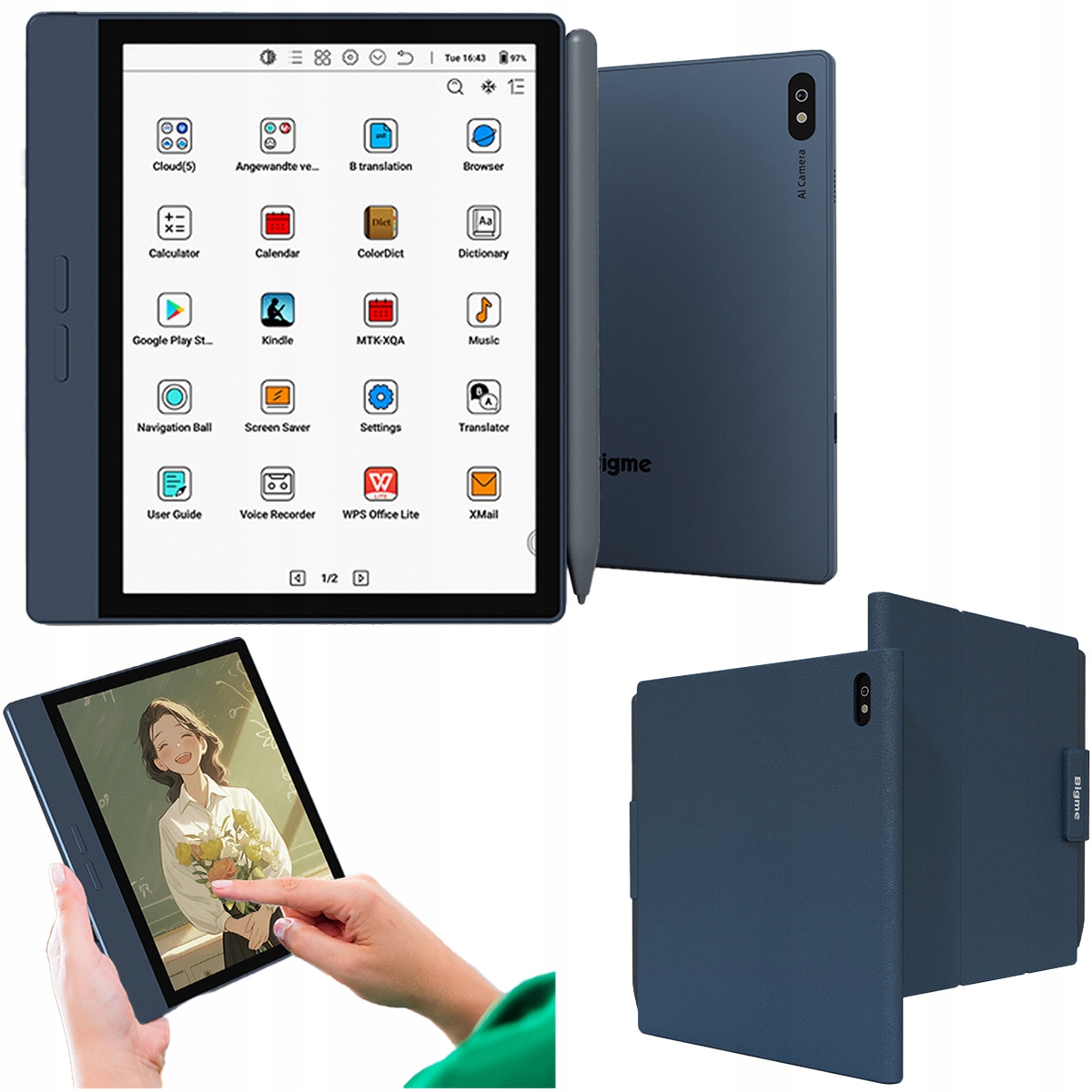 Bigme B7 Čtečka 7” barevná s podsvícením, dotyková, 4G, 8/128 Gb