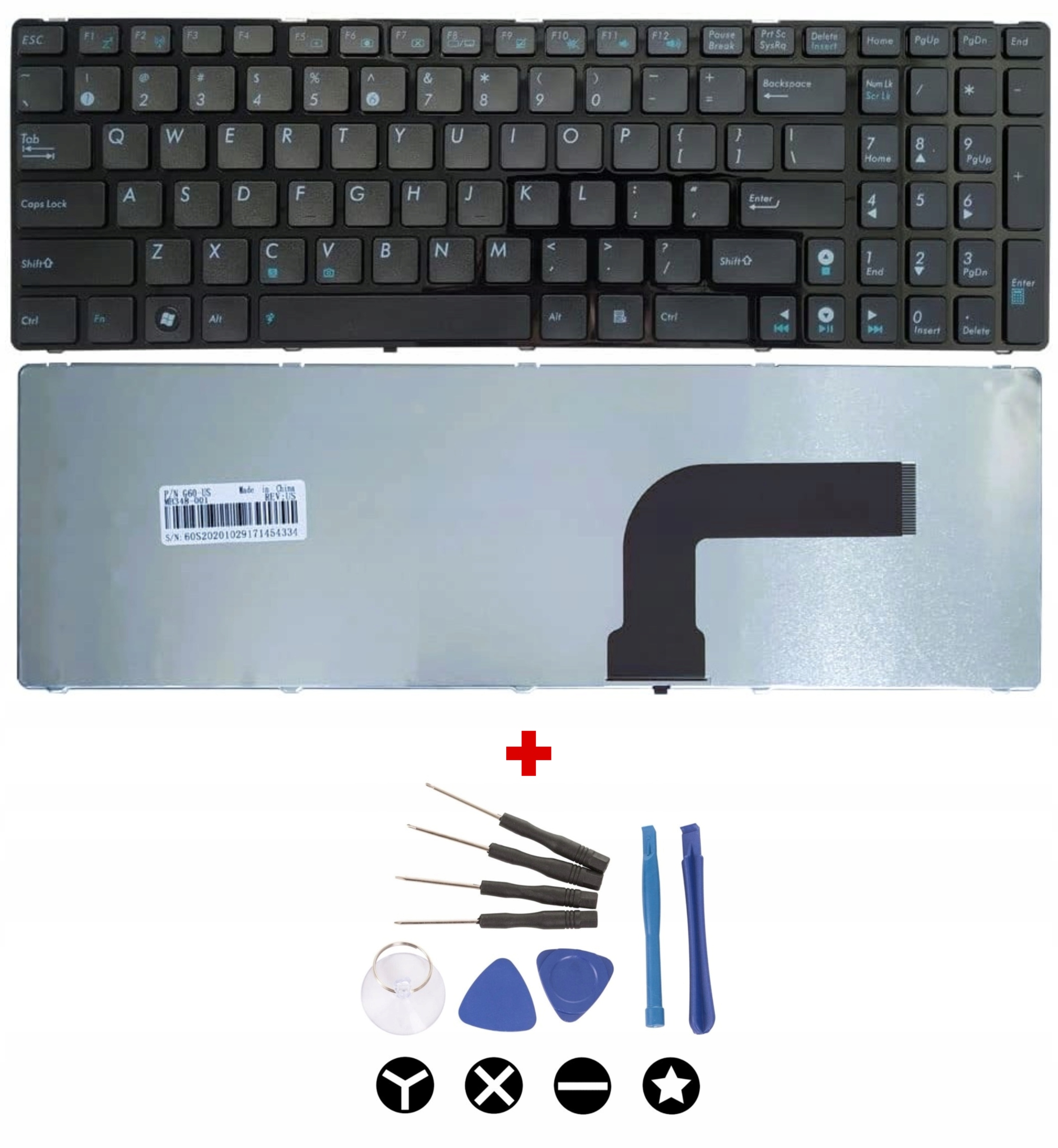 Nová Klávesnica Pre Notebook Asus K52 X52J X53S K53E K53S X73S N61J Qwerty Pl