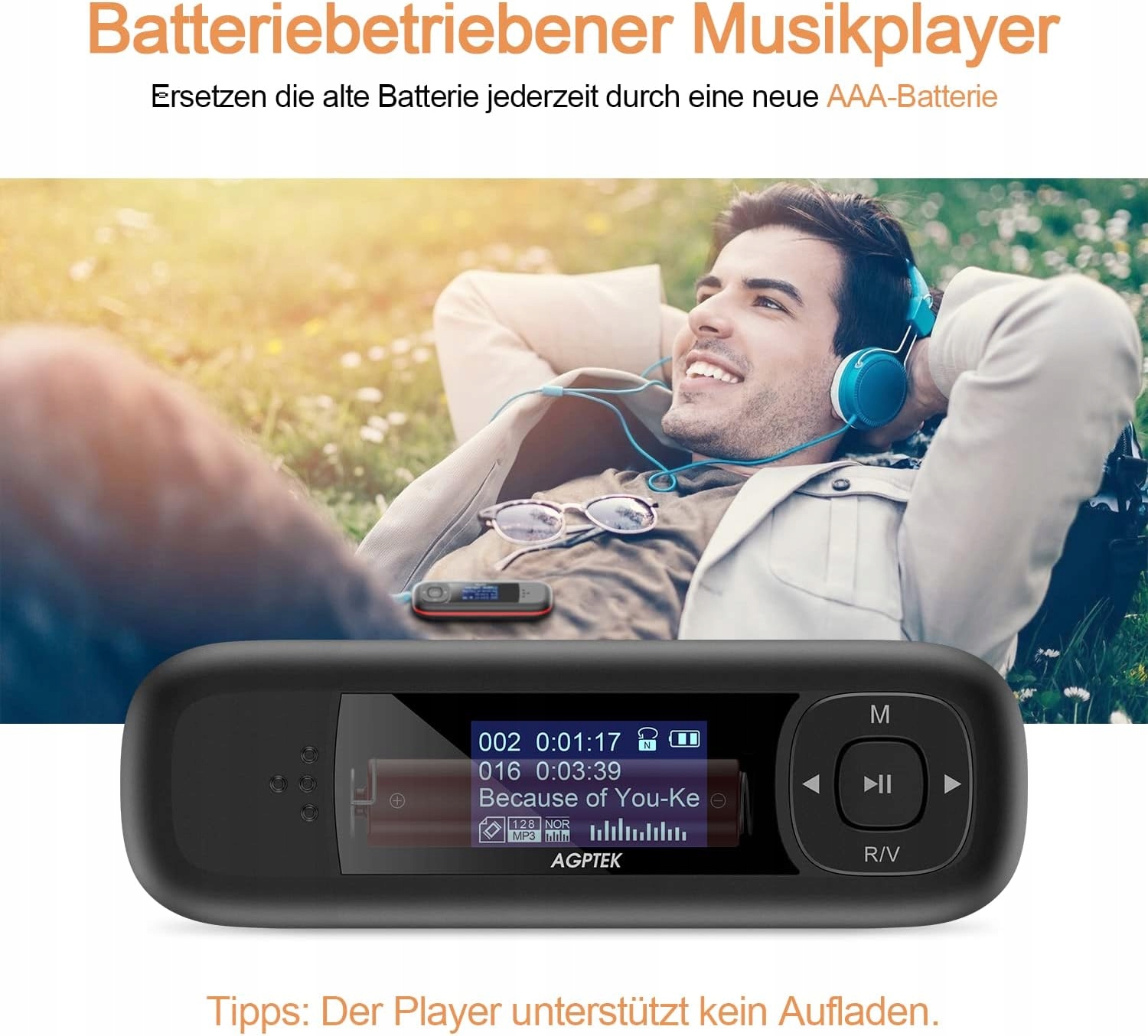MP3 AGPtek 1 czarny 8 GB Marka AGPtek